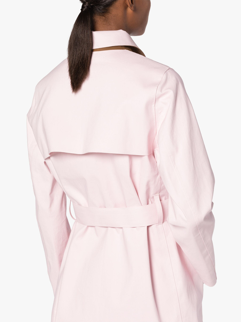 MORNA PINK BONDED COTTON TRENCH COAT 6