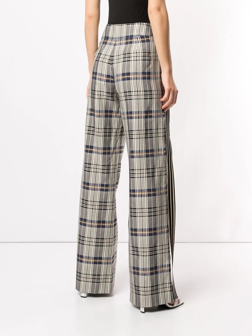 racing stripe vintage plaid trousers - 4