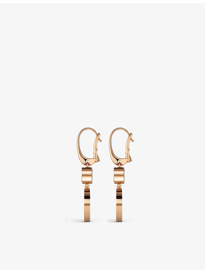 Chopard Happy Hearts 18ct rose-gold, 0.10ct diamond and mother-of-pearl earrings outlook