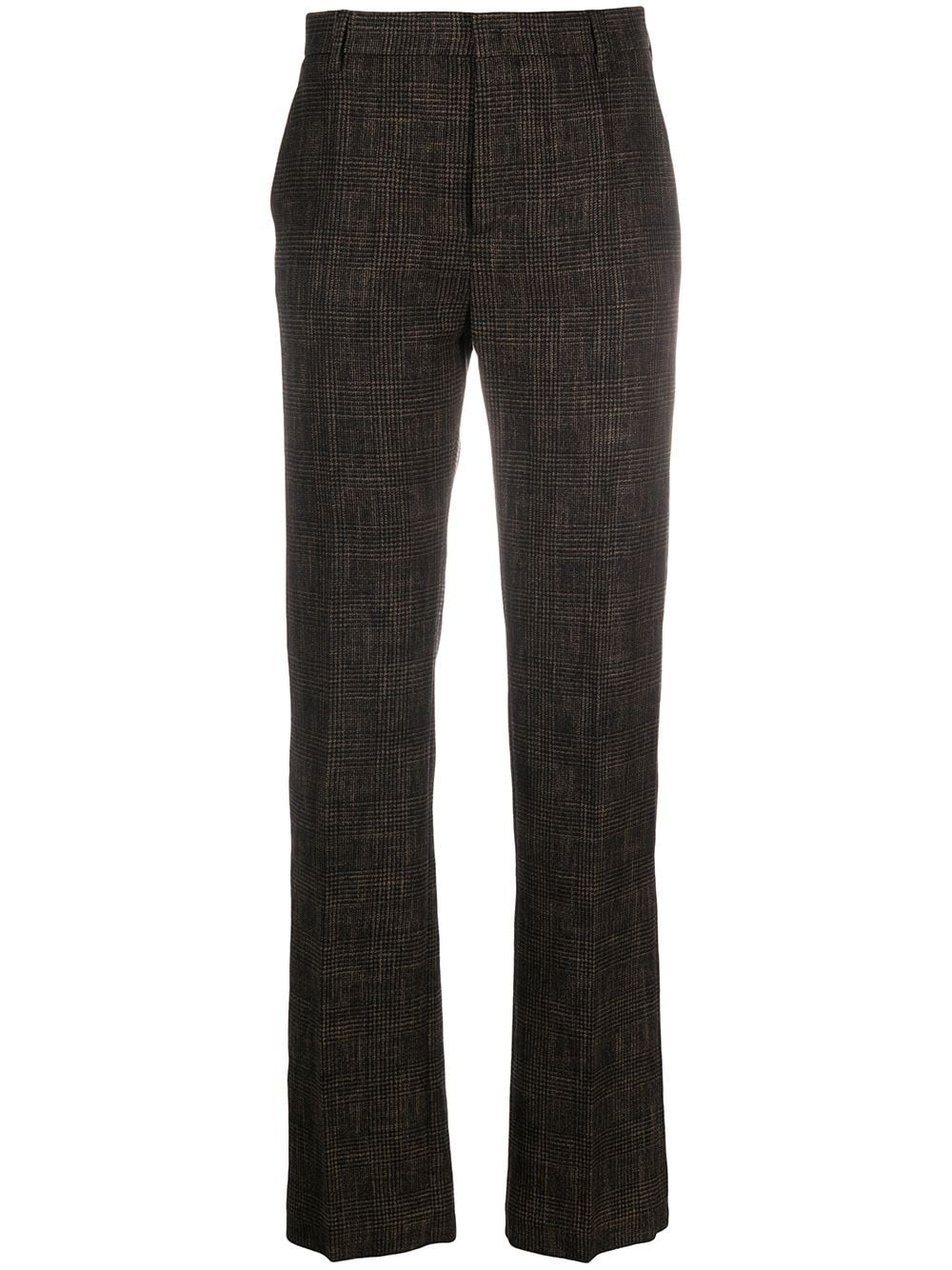 check patterned pleat detail trousers - 1