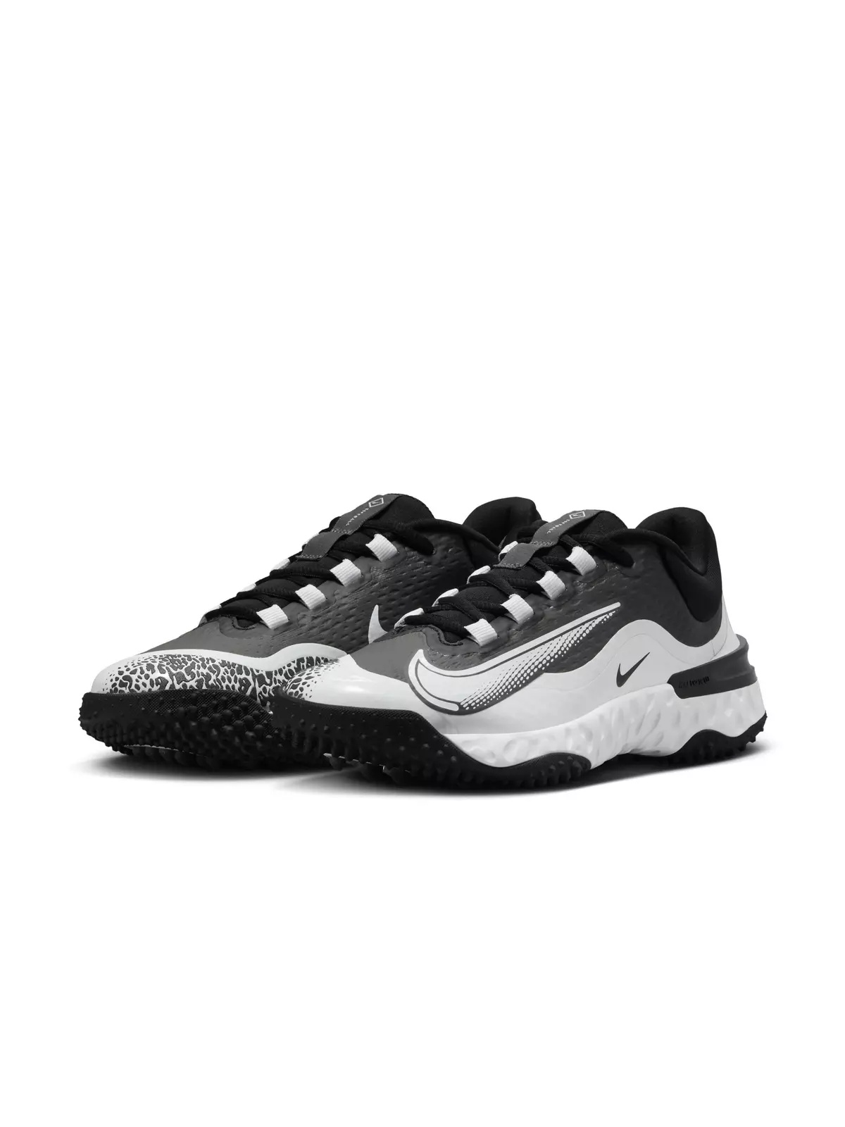 Alpha Huarache Elite 4 Turf "Black/White/Iron Grey" Women's Softball Shoe - 3