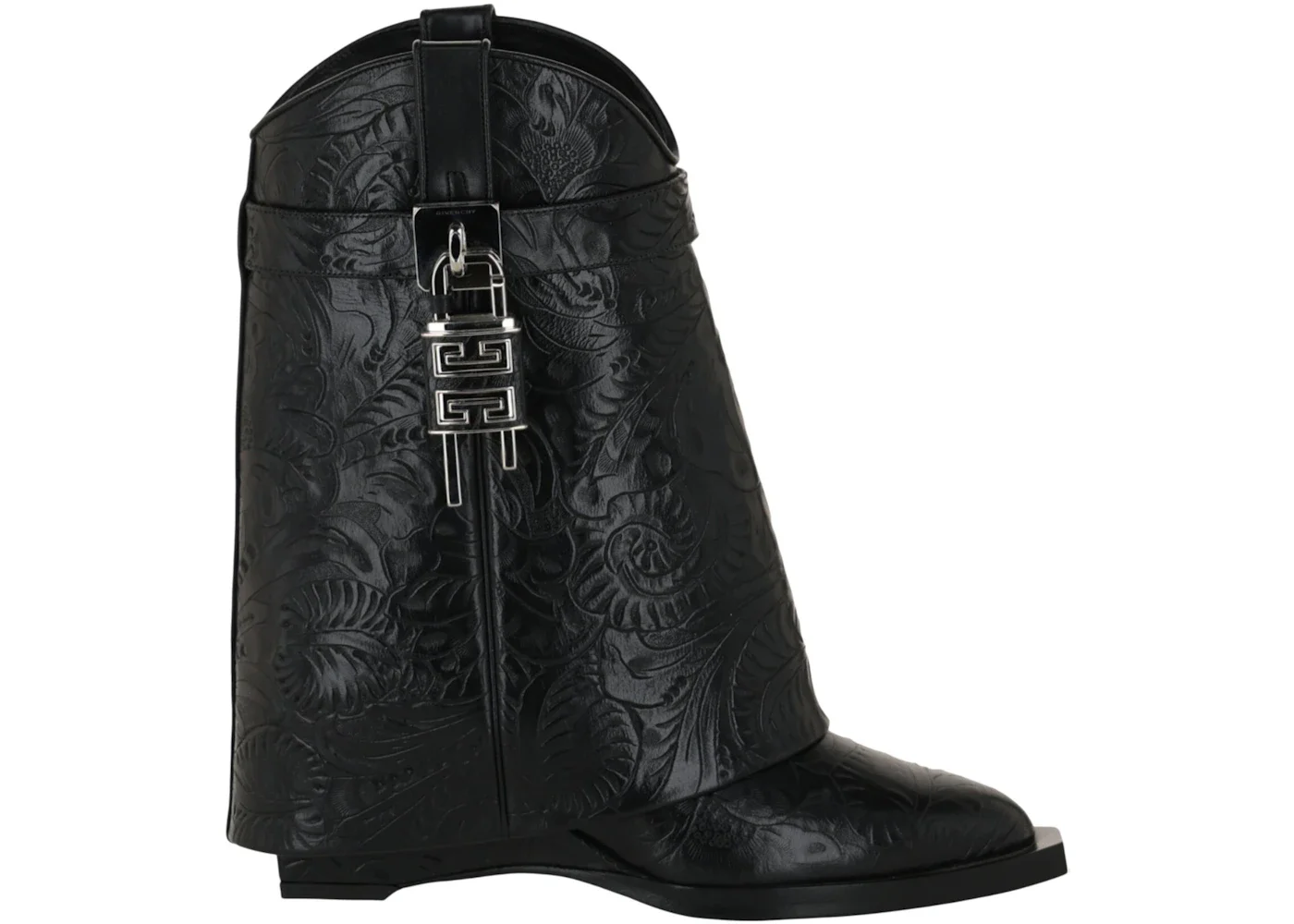 Givenchy Shark Lock Cowboy Ankle Boots Black (Women's) - 1