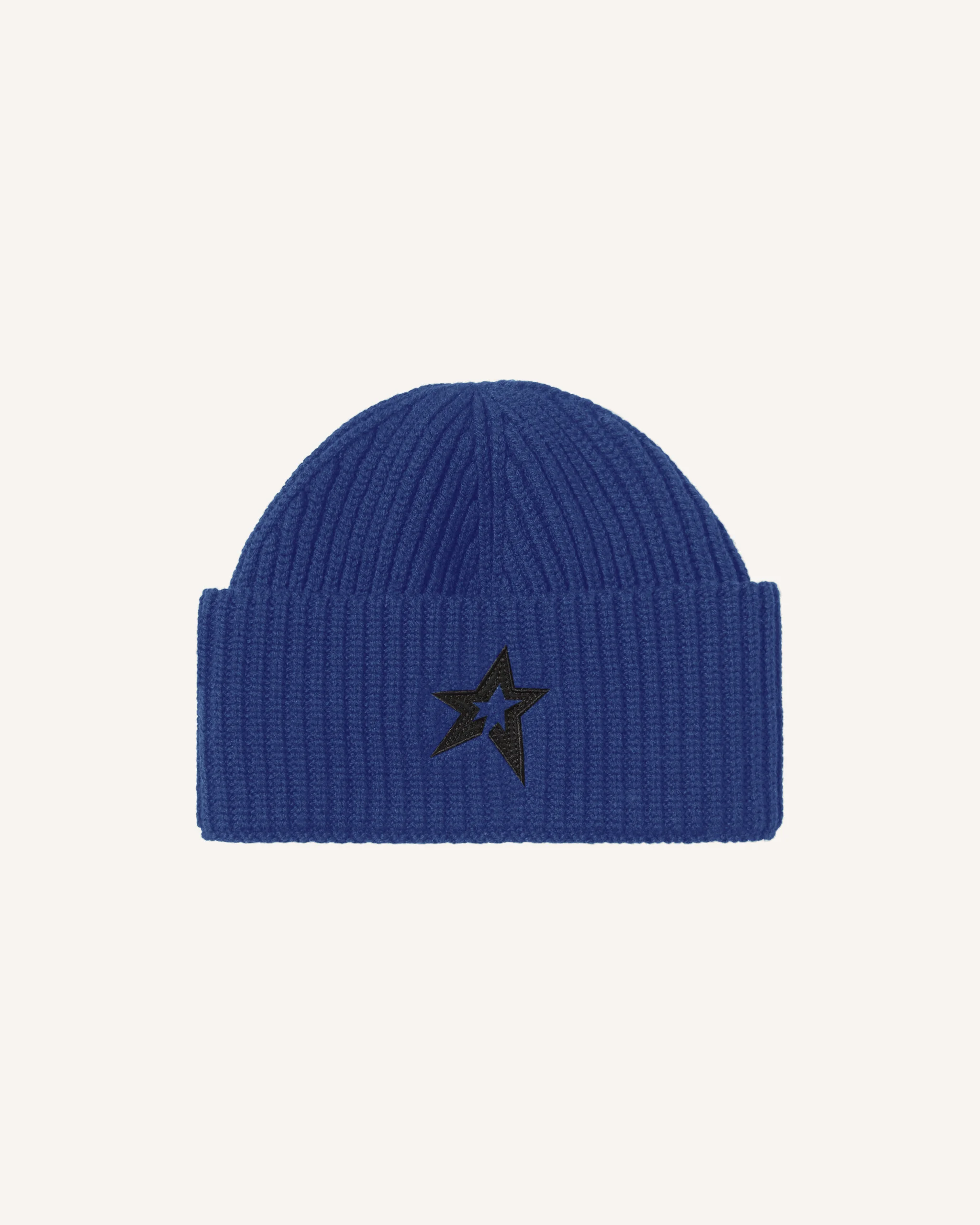 Knitted Ribbed Star Beanie - 1