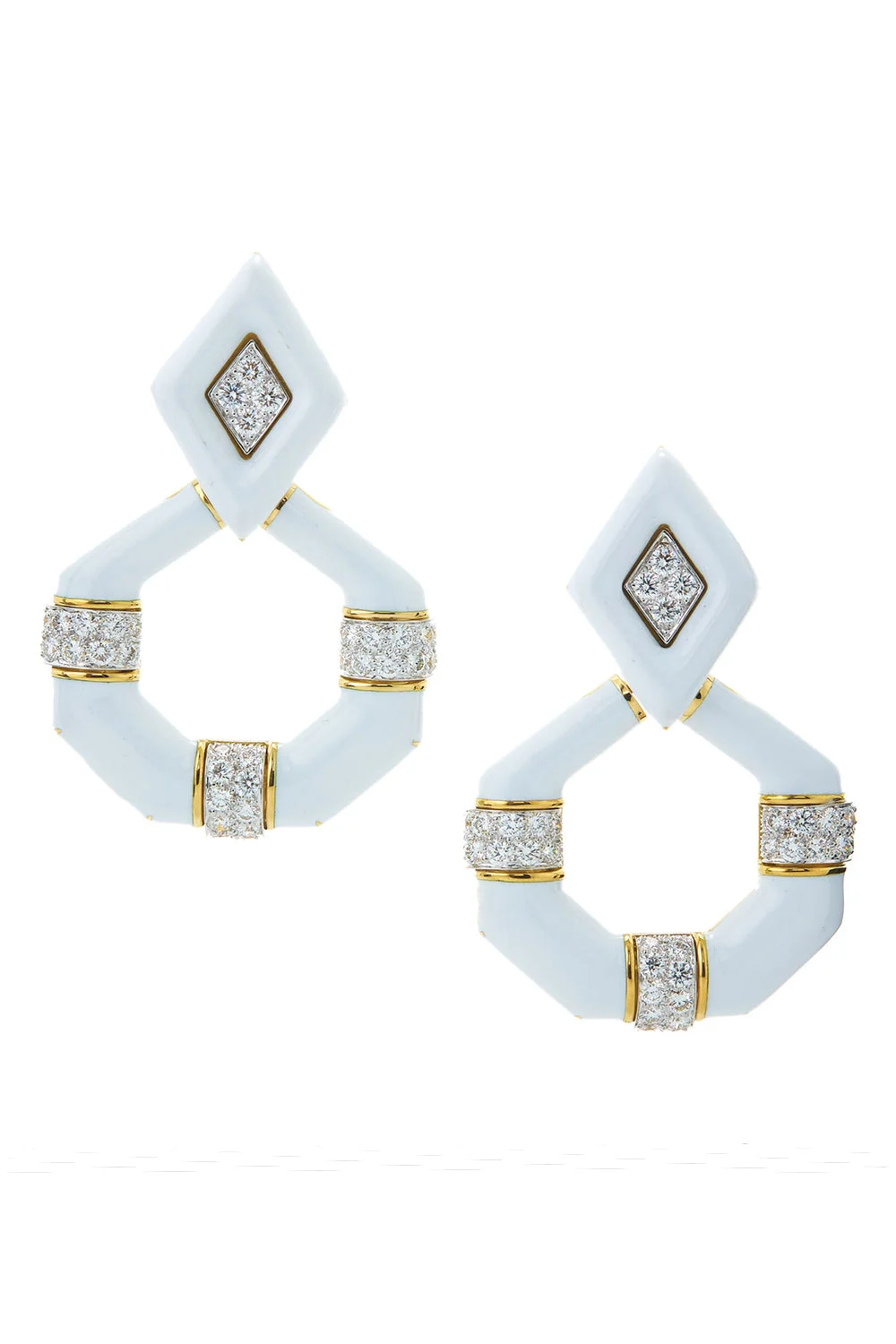 Diamond Irving Place Enamel Earrings - 1