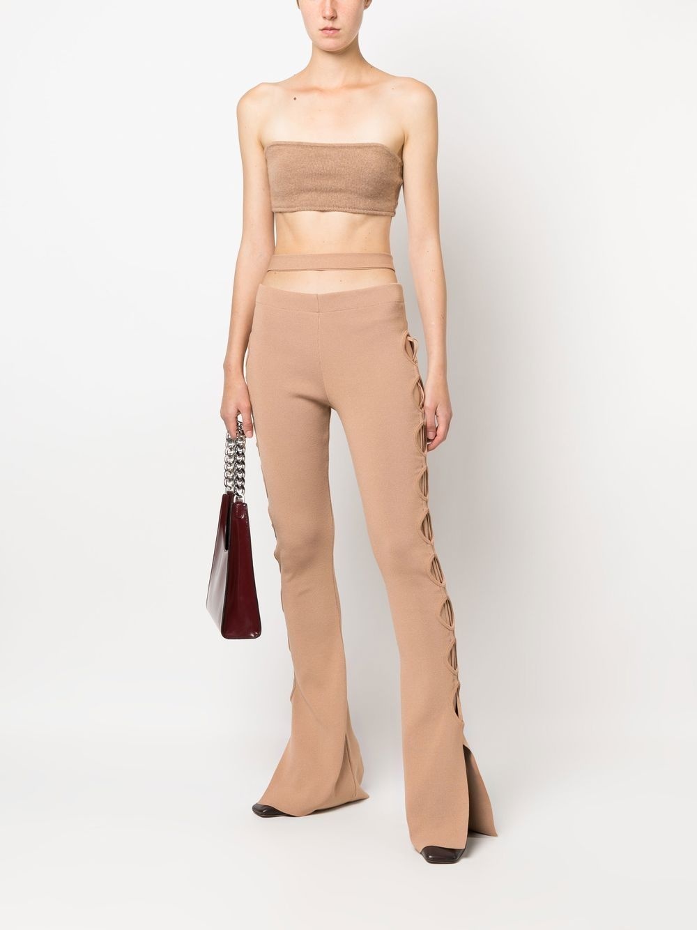 cut out-detail knitted flares - 2