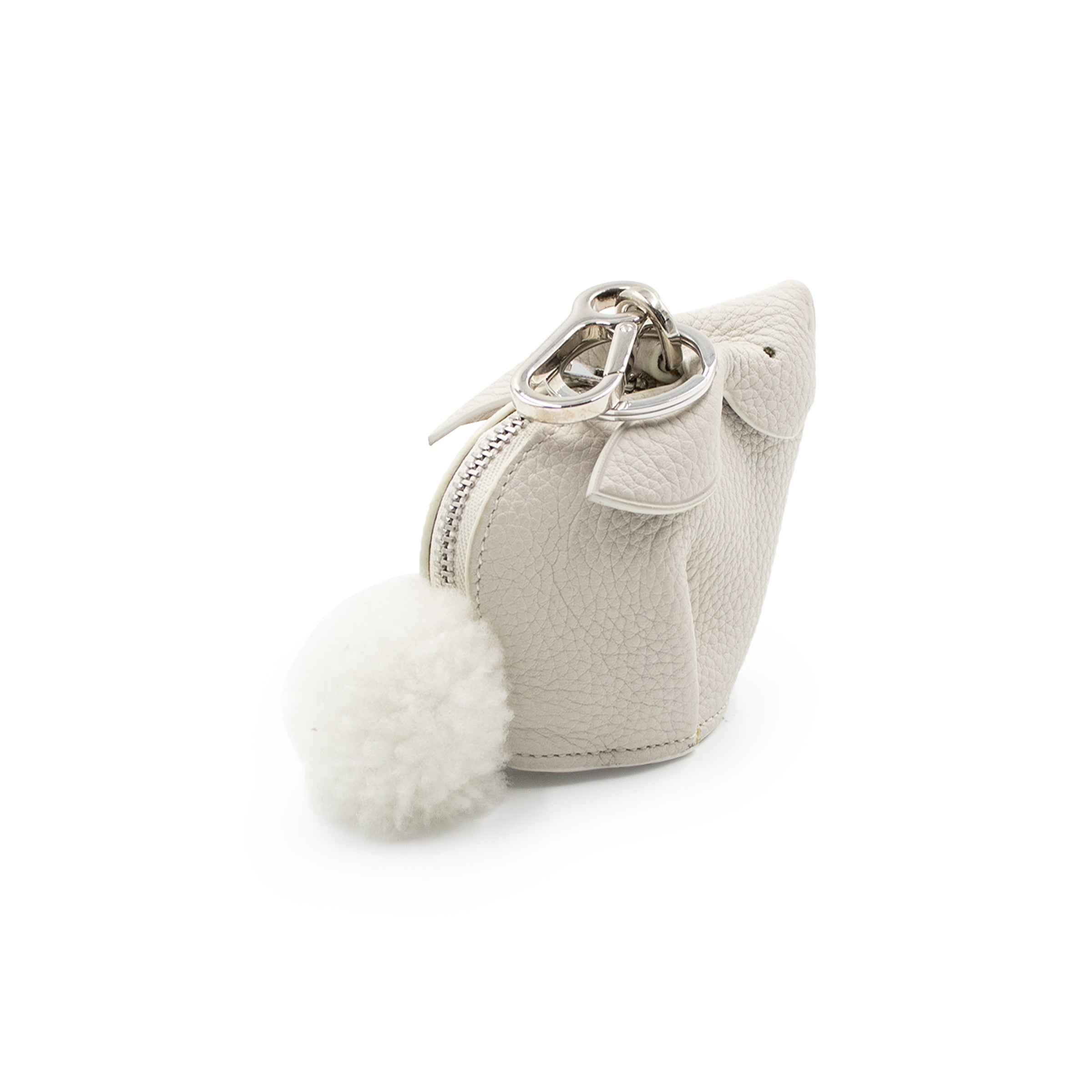 Bunny Charm in Soft Grained Calfskin in White - 2