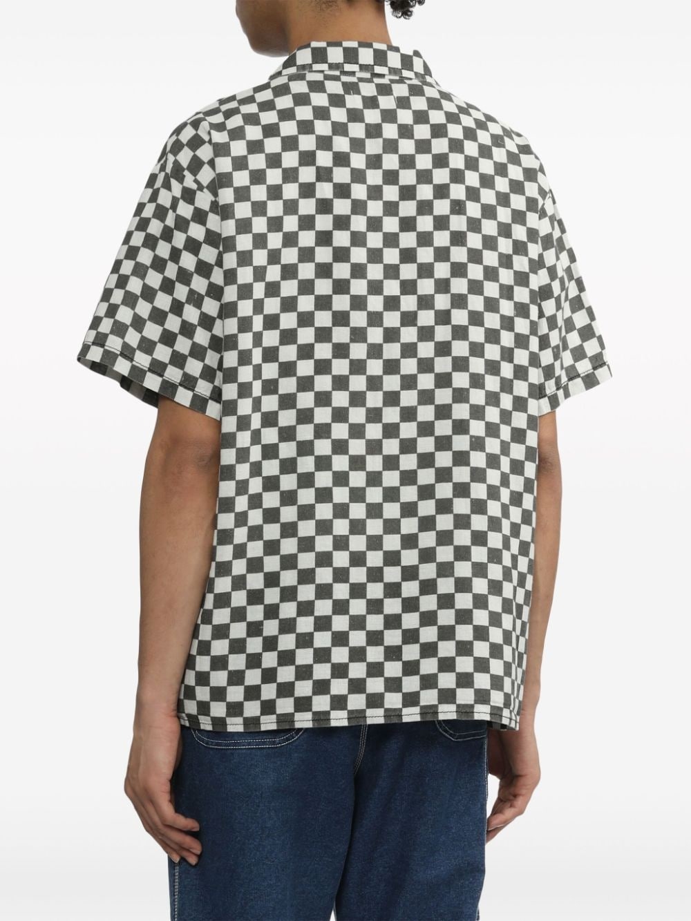 checked short-sleeve shirt - 4