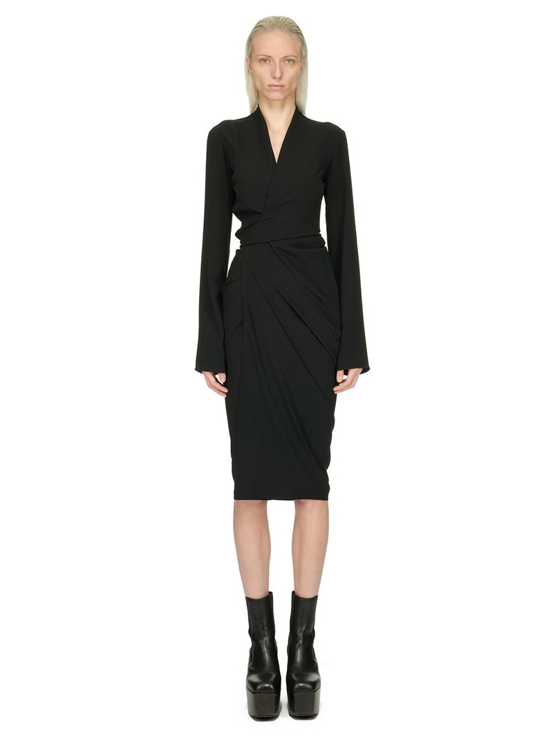 Abito draped crepe wrap midi dress 1
