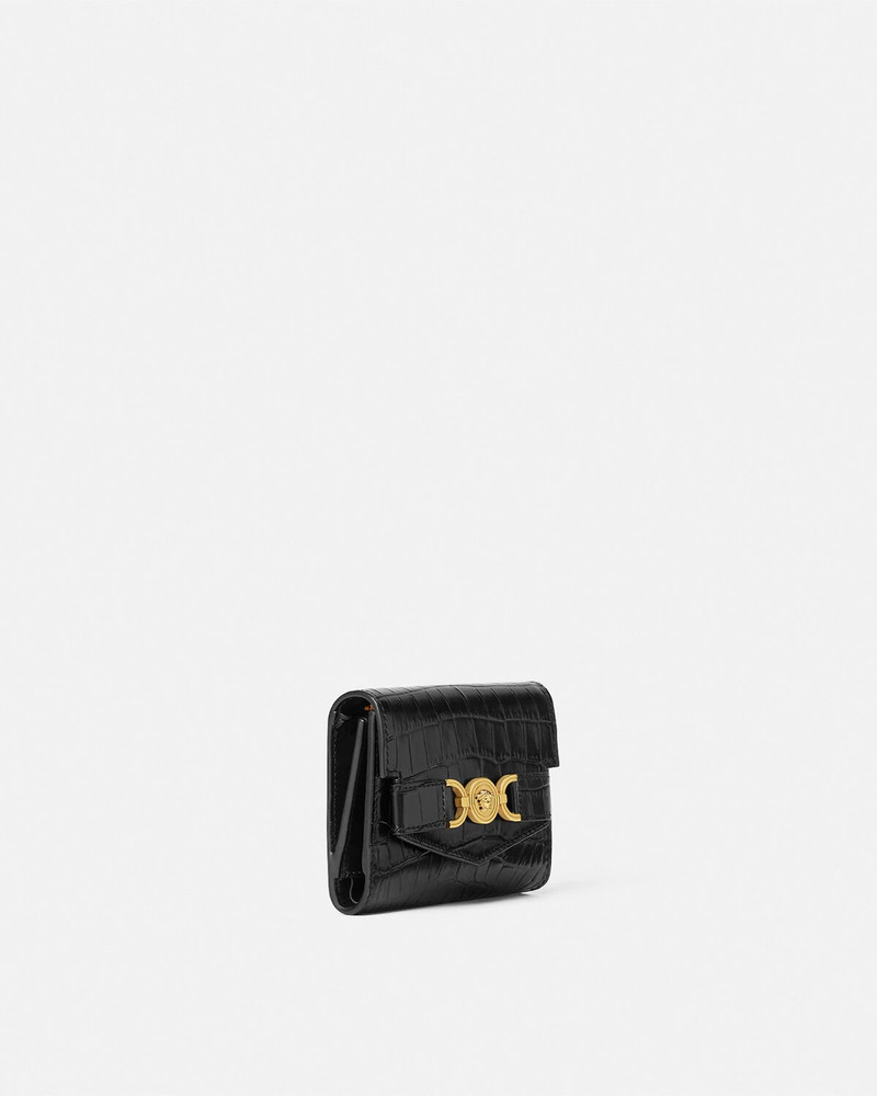 VERSACE Croc-Effect Medusa '95 Trifold Wallet outlook
