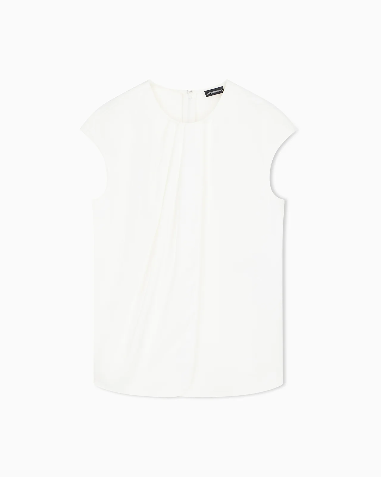 TOP IN TECHNO TWILL WITH HIGH COLLAR AND BOW DETAIL - 1