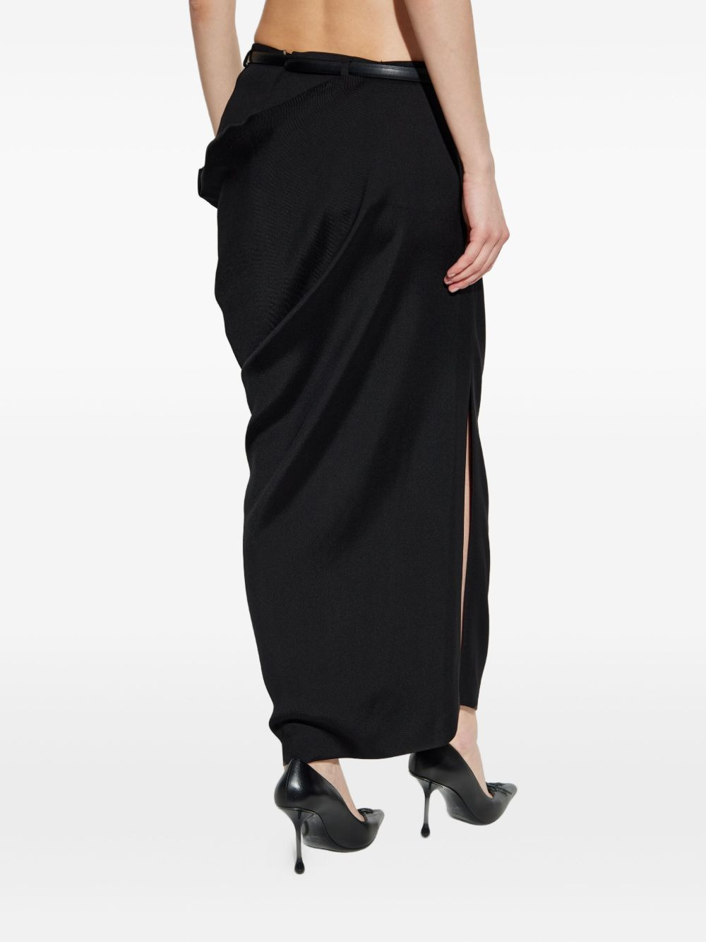 Pontida draped belted maxi skirt - 4