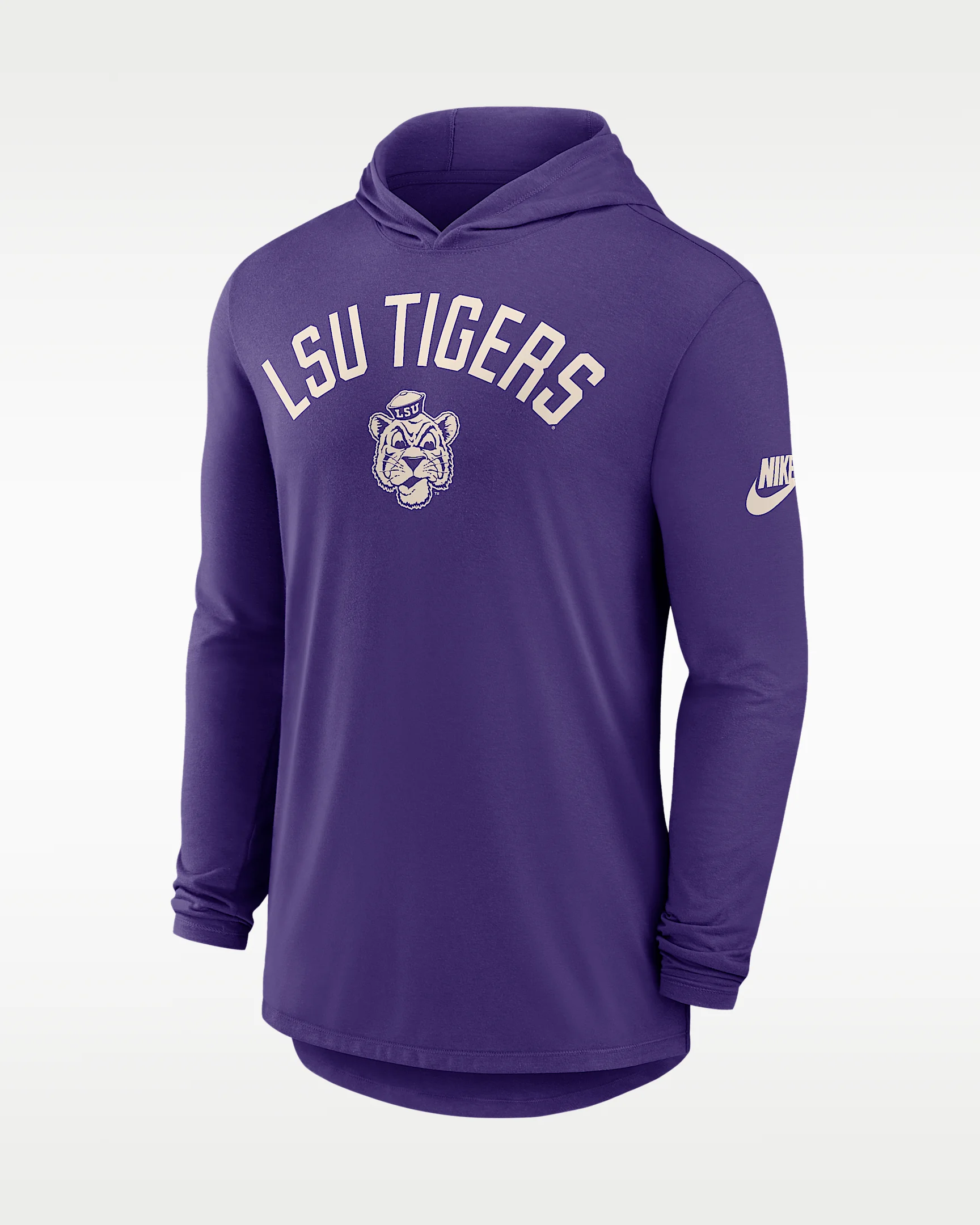 LSU Legacy Arch Men's Nike Dri-FIT College Long-Sleeve Hooded T-Shirt - 1