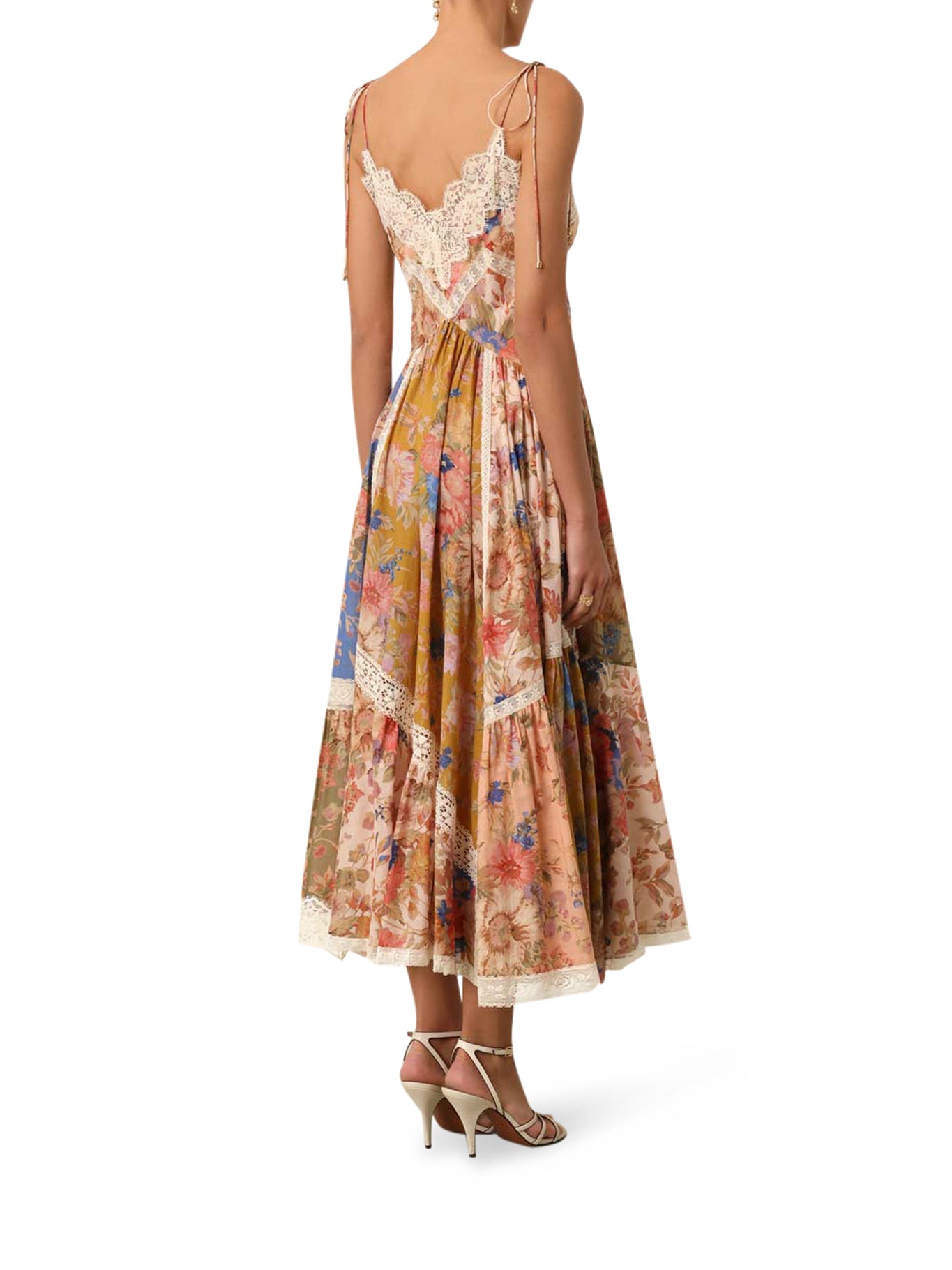 ワンピース Zimmermann DRESS (1746DRS254) Zimmermann Golden Asymmetric Dress in Yellow Toile Floral | FWRD