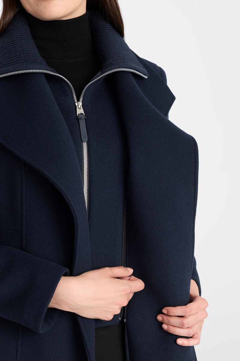 NORITA-ZZ 2-in-1 double face wool coat with sash 9