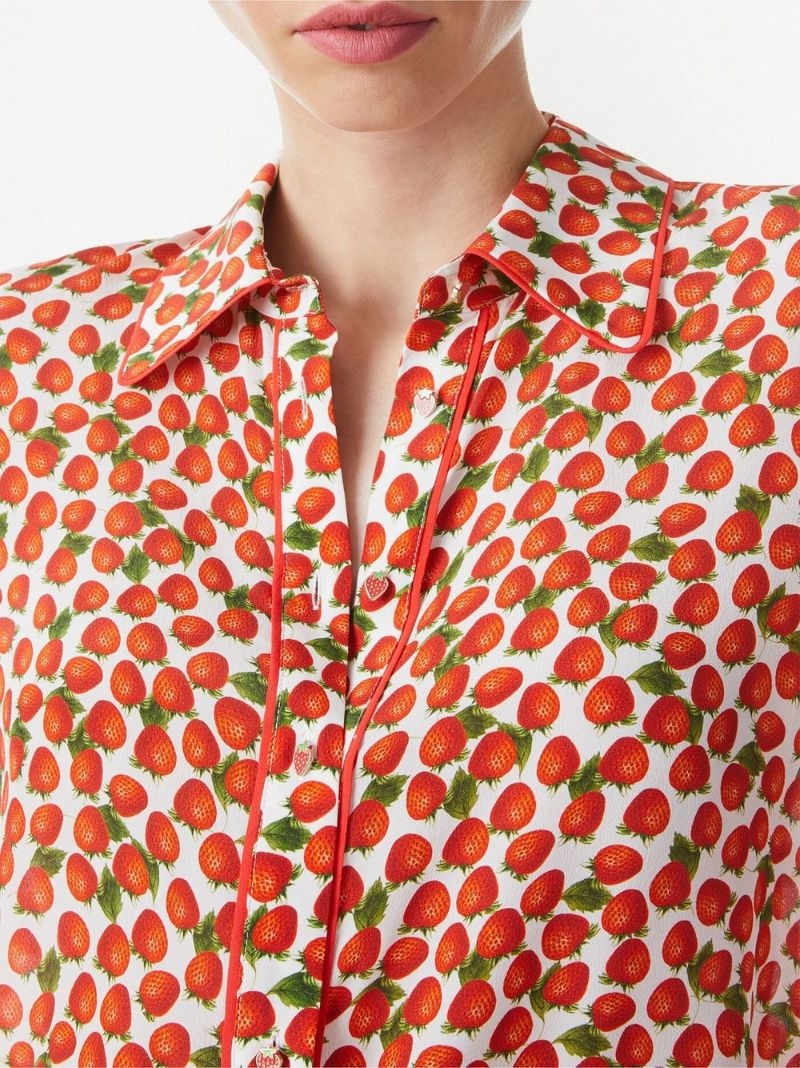 Willa strawberry-print silk shirt - 5