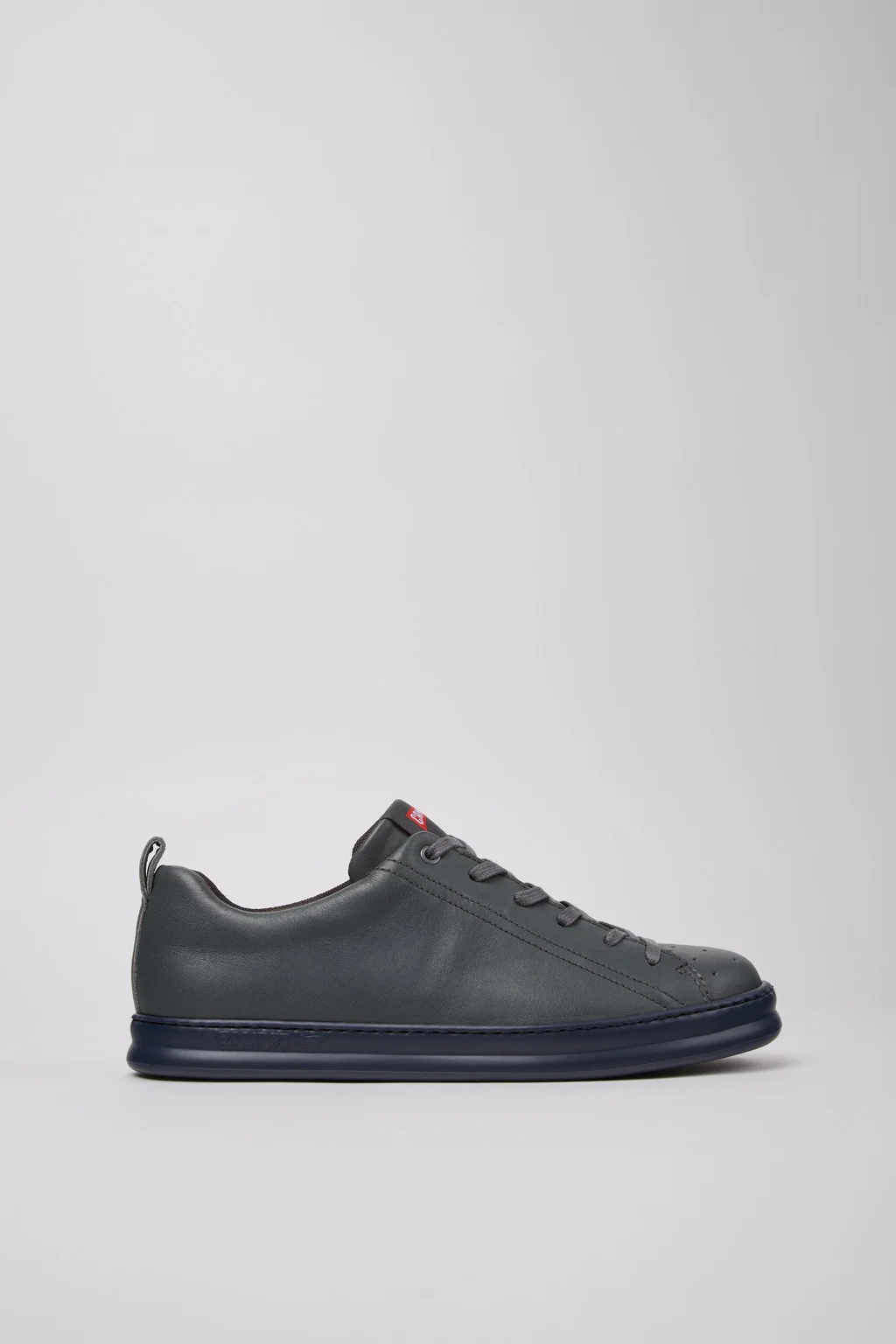 Gray Leather Sneakers for Men. - 1