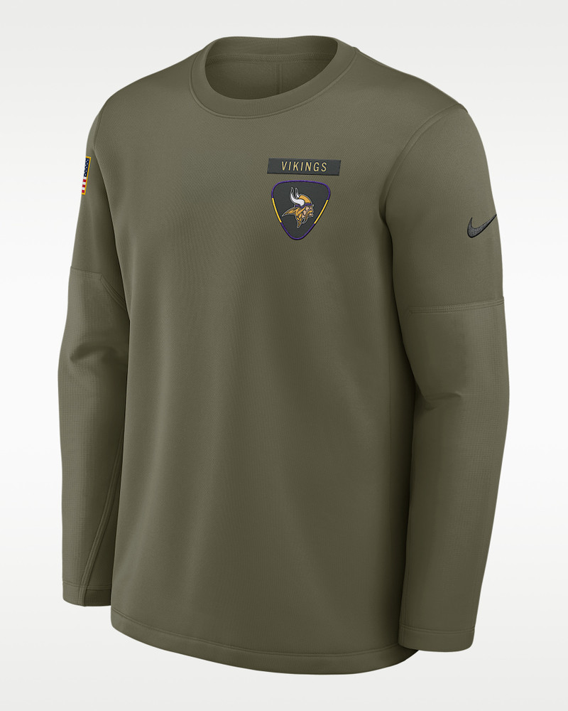 Minnesota Vikings Salute to Service Sideline Triumphant Win Coach Men's Nike NFL Pullover Crew 1