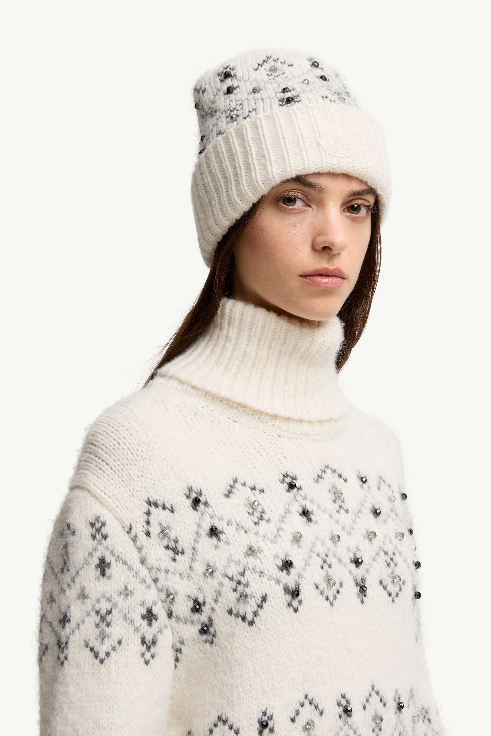 Crystal-Embroidered Alpaca Blend Beanie - 2