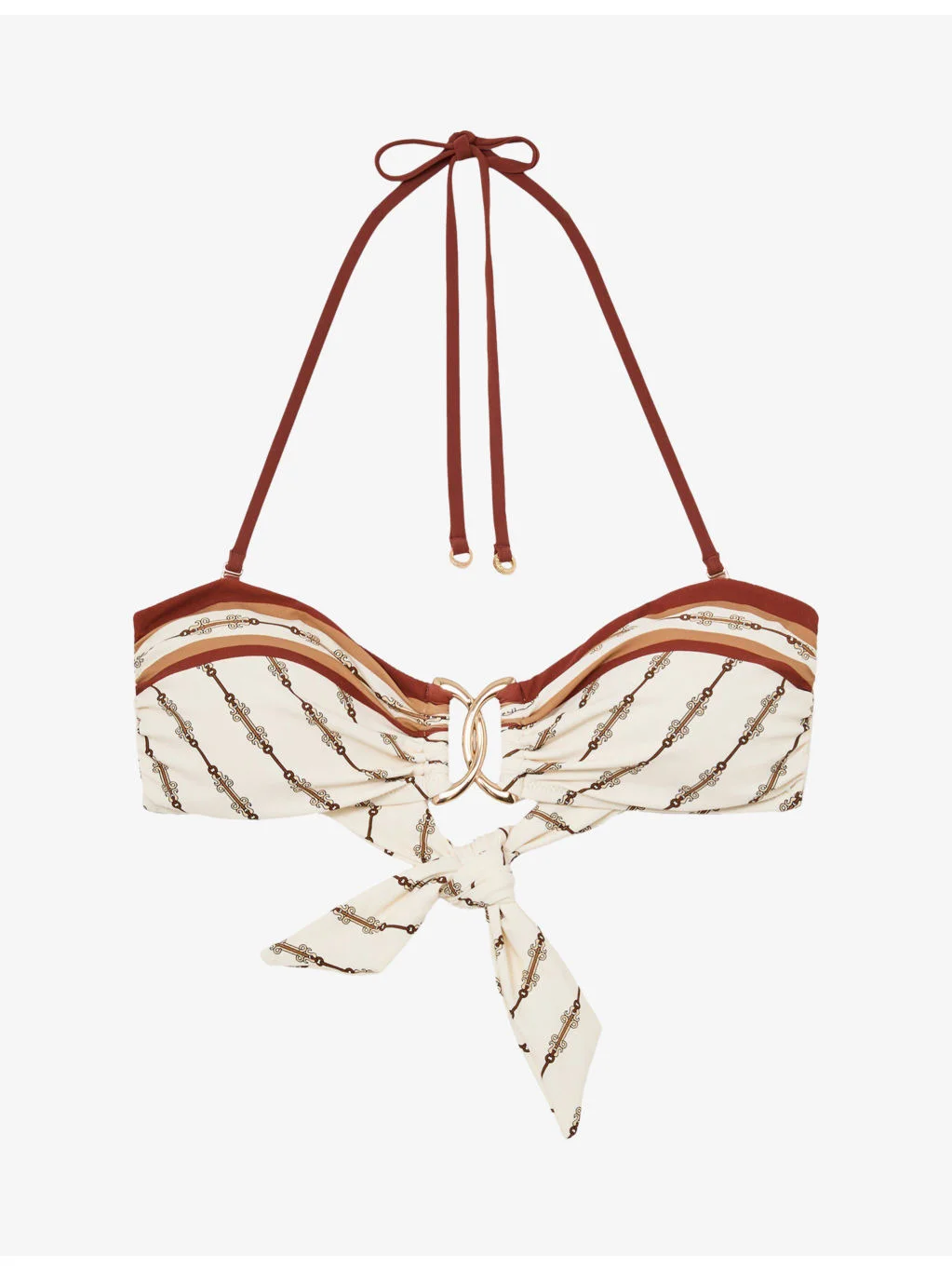 Johannah Chain-Print Bandeau Bikini Top - 1