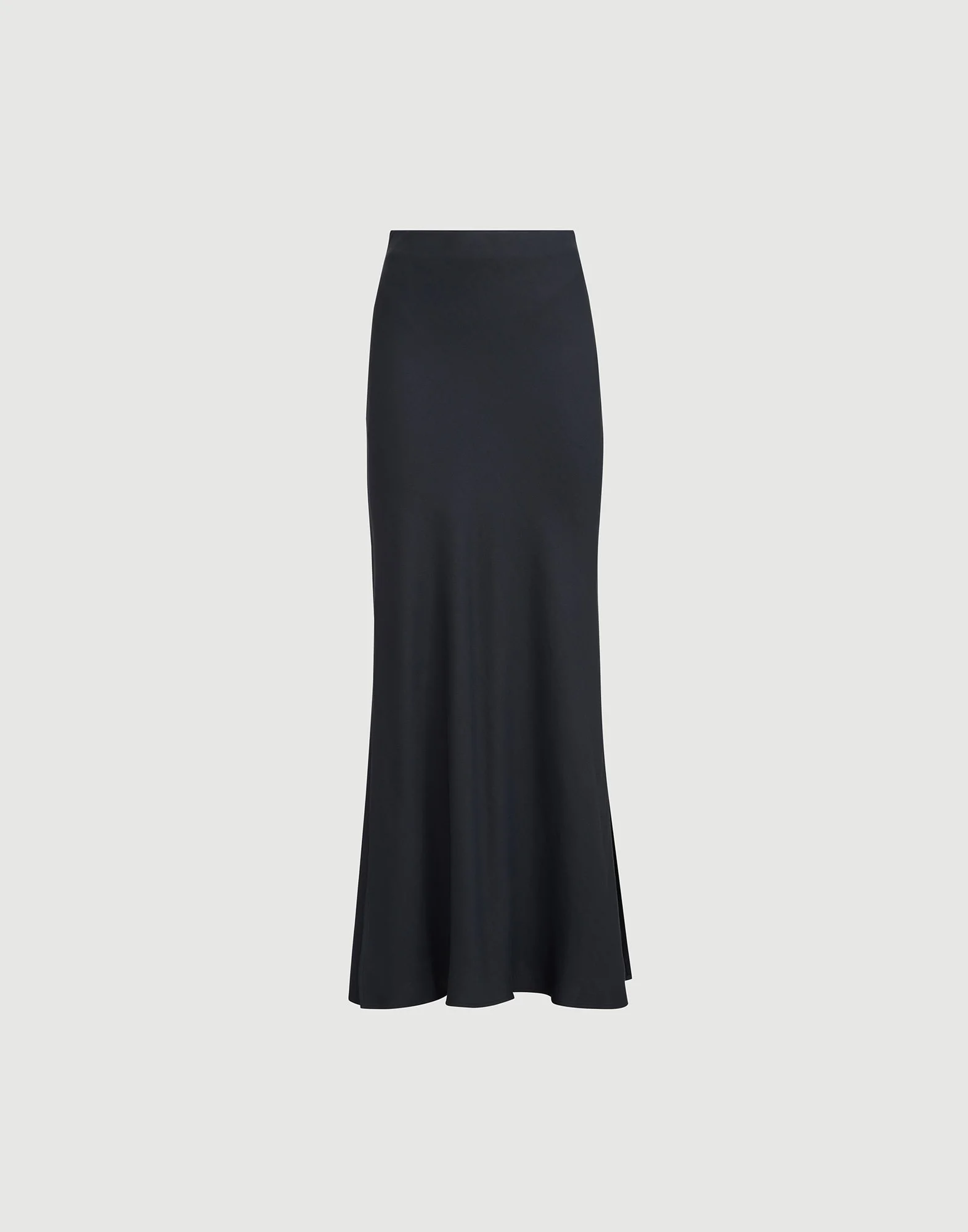 Viscose and linen twill fluid bias-cut skirt - 1