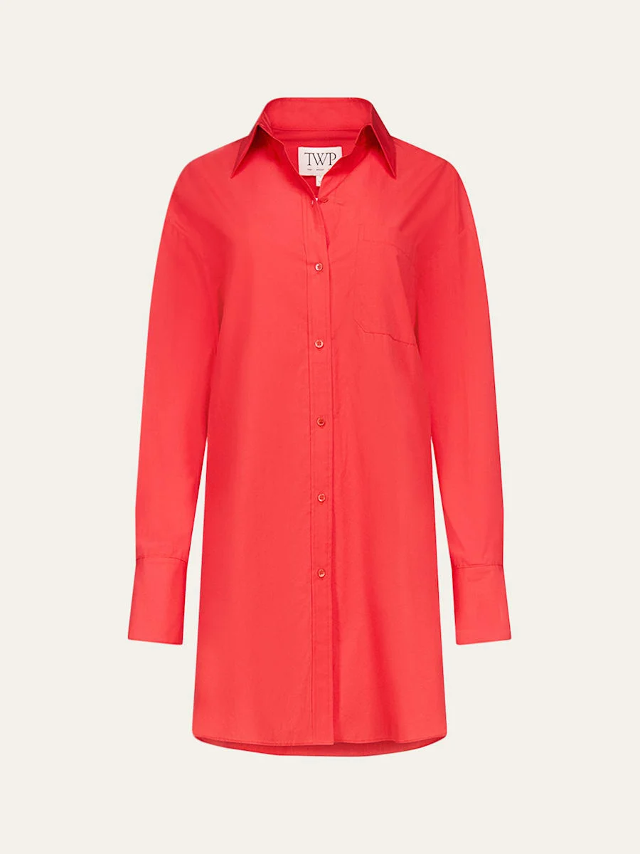 Big Joe Cotton Button-Front Shirtdress - 1