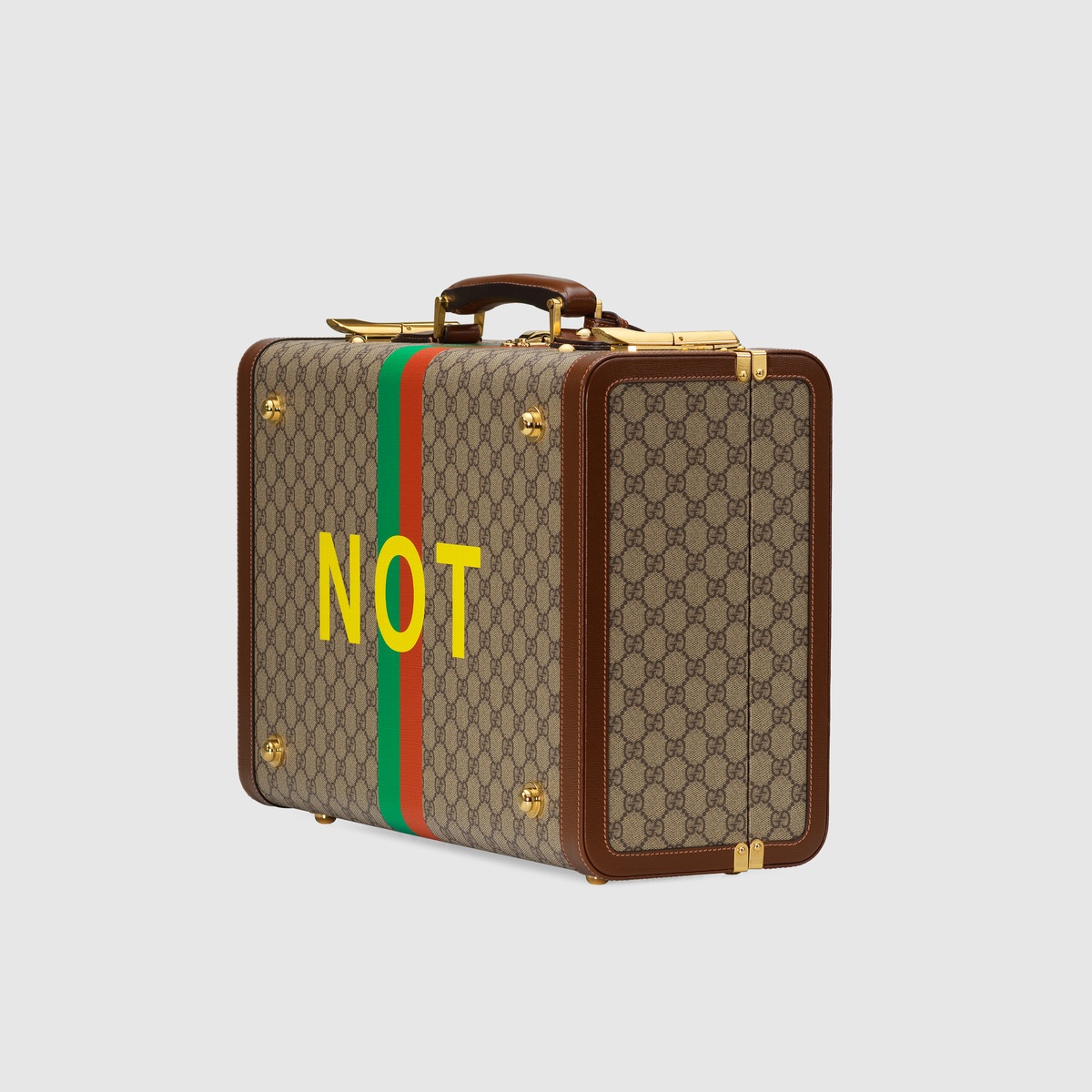 'Fake/Not' print medium suitcase - 9