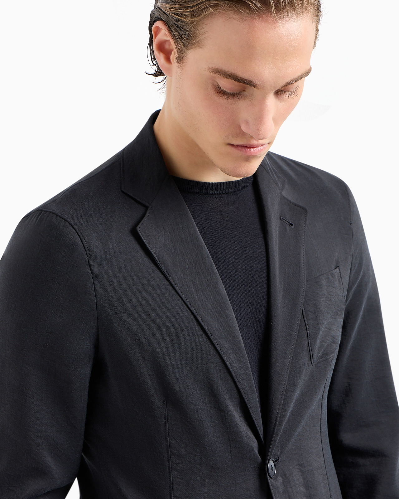 Upton Line single-breasted jacket in a silk-blend twill - 5