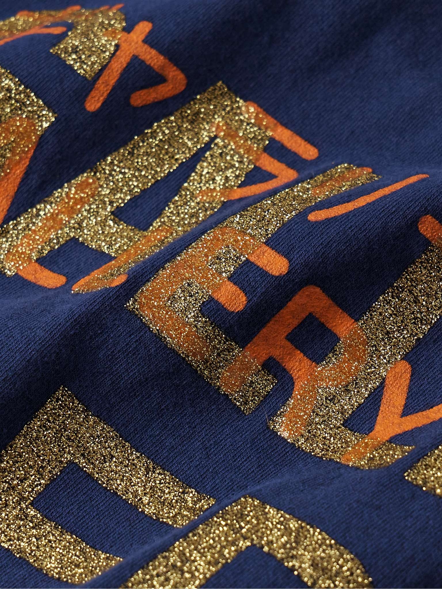 Glittered Logo-Print Cotton-Jersey T-Shirt - 4