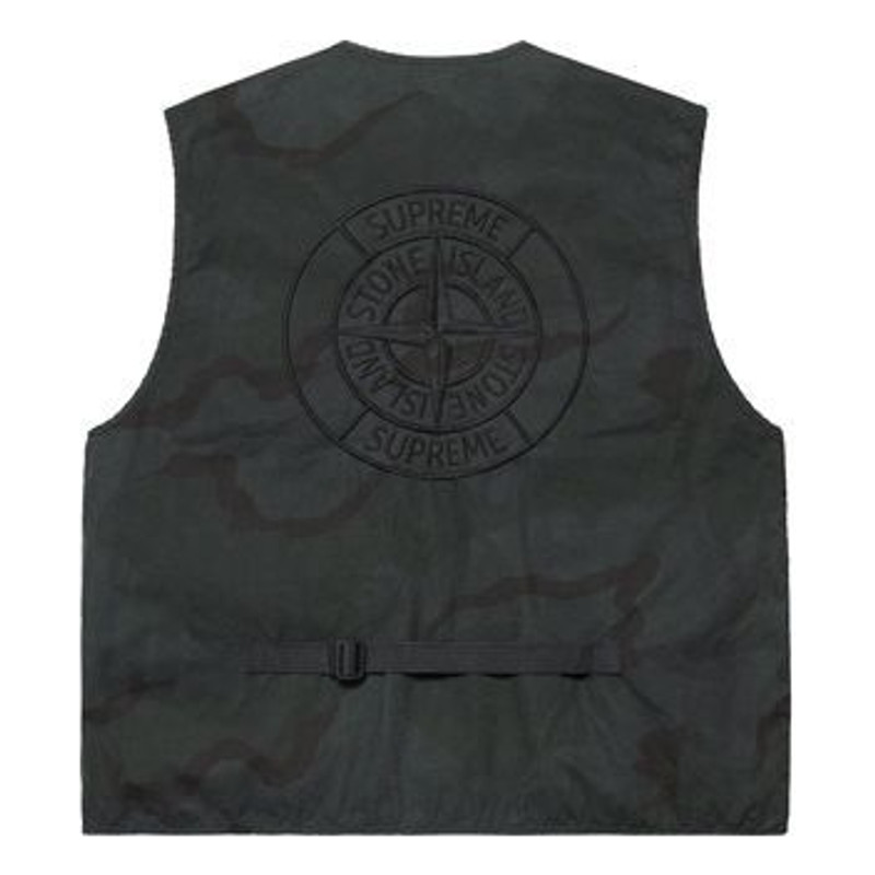 Supreme Supreme x Stone Island Water Resistant Brushed Cotton Canvas Vest 'Black' SUP-SS19-401 outlook