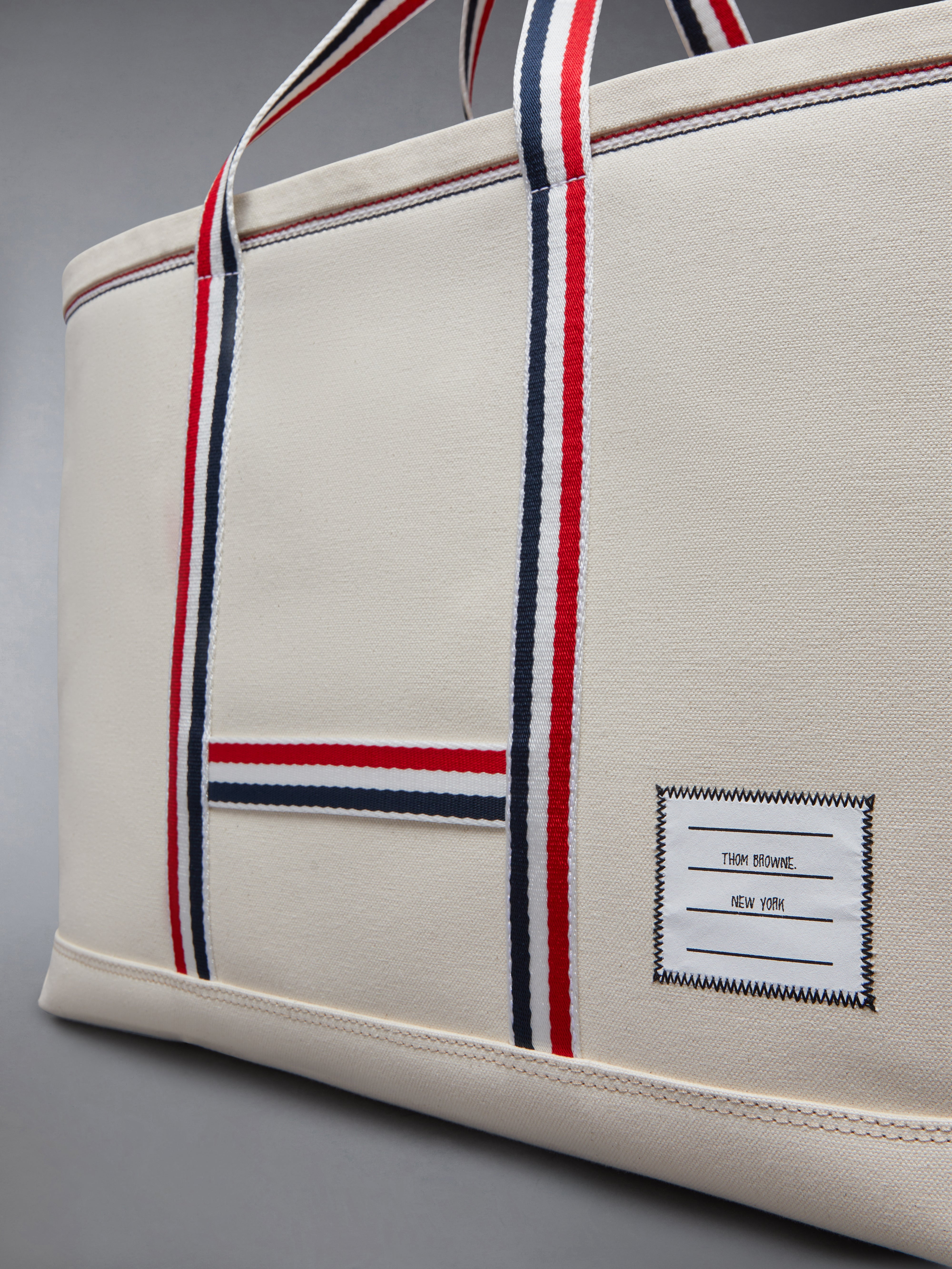 Off White Double Face Cotton Canvas Medium Tool Tote Bag - 6