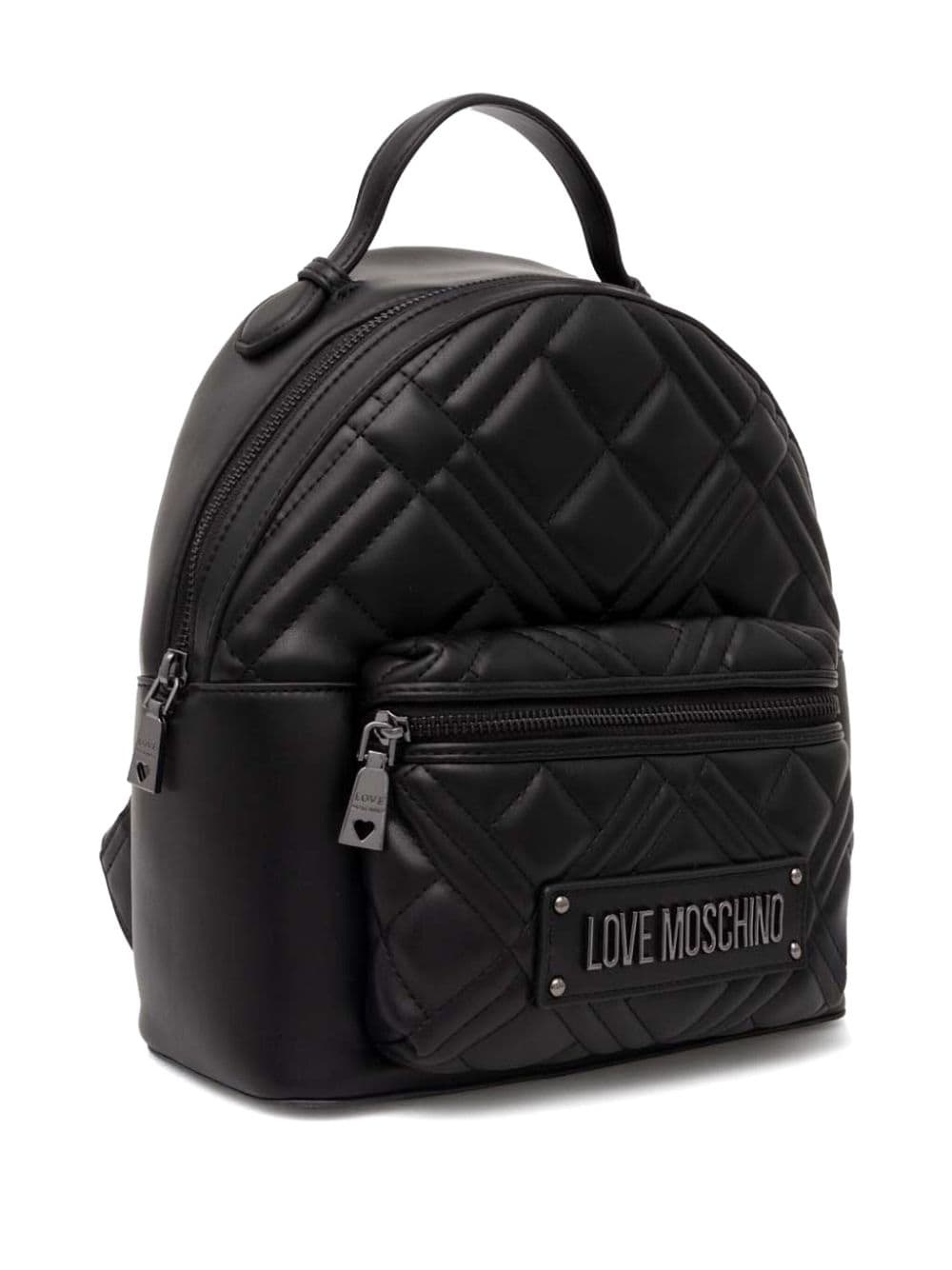 quilted logo lettering backpack - 2