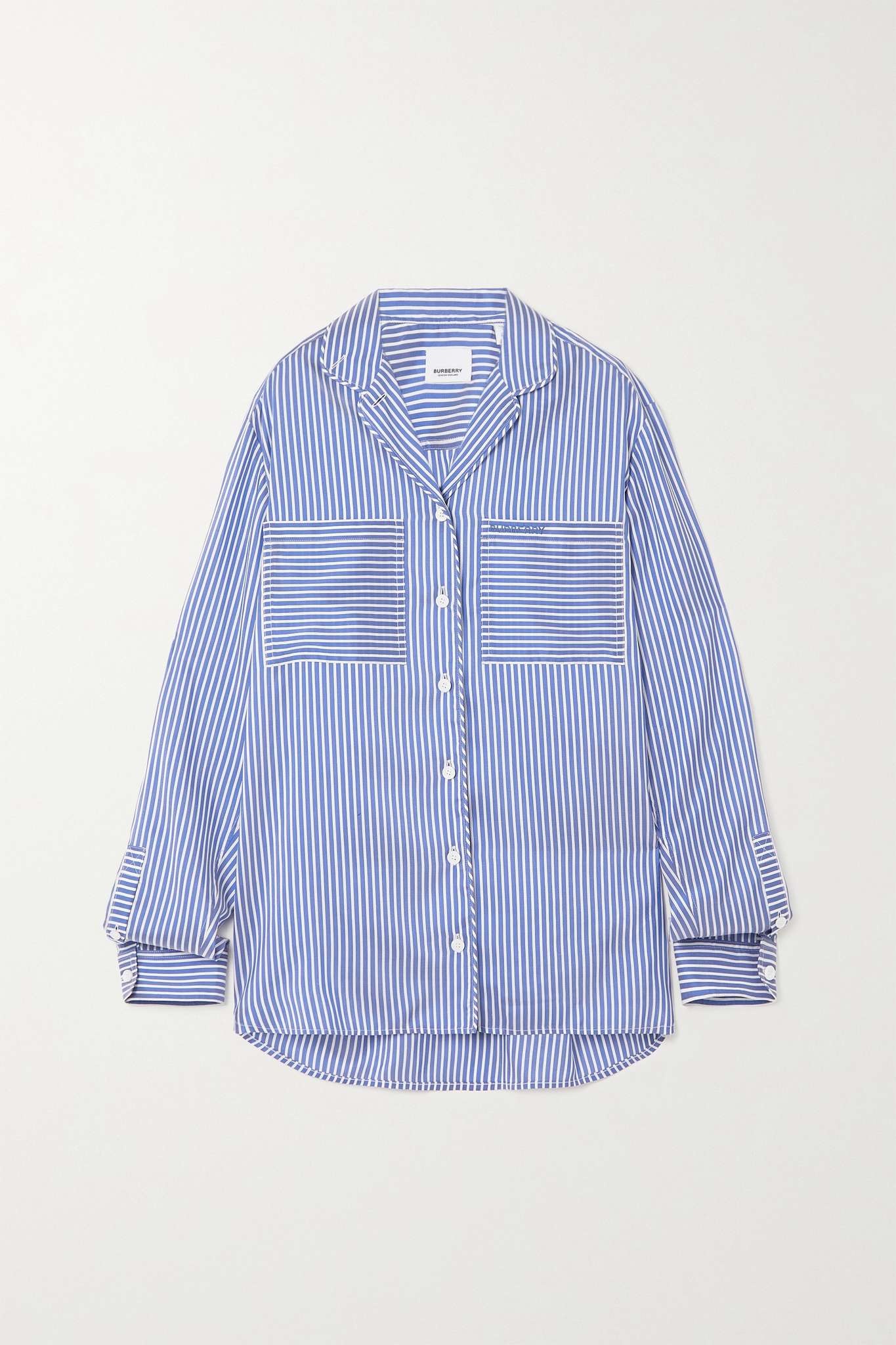 Embroidered striped cotton shirt - 1