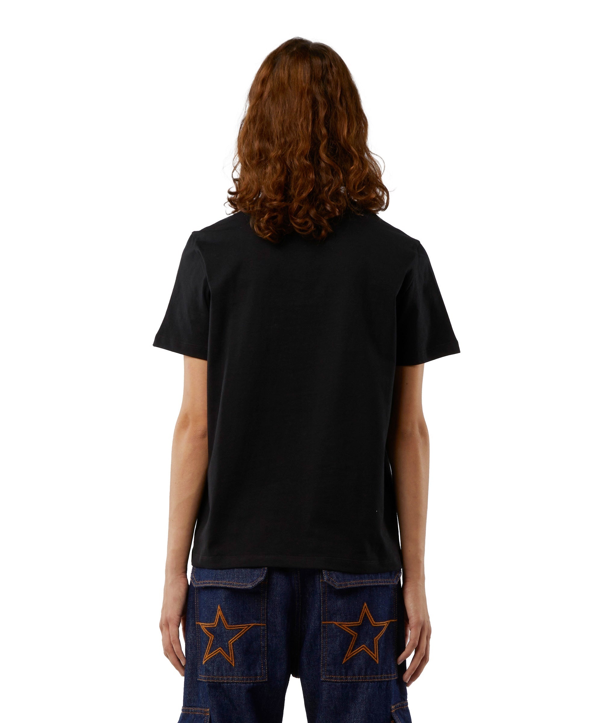 Cotton T-shirt in solid colour with logo - 3