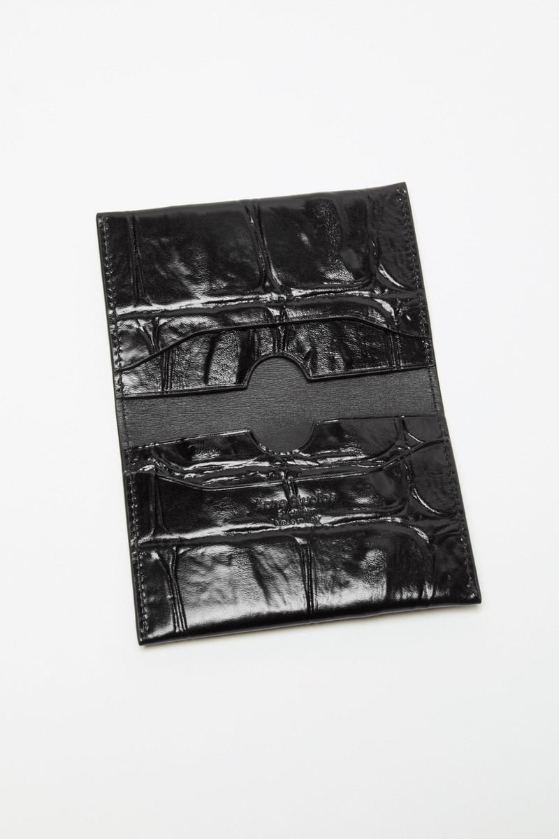 Folded leather wallet - Black 5