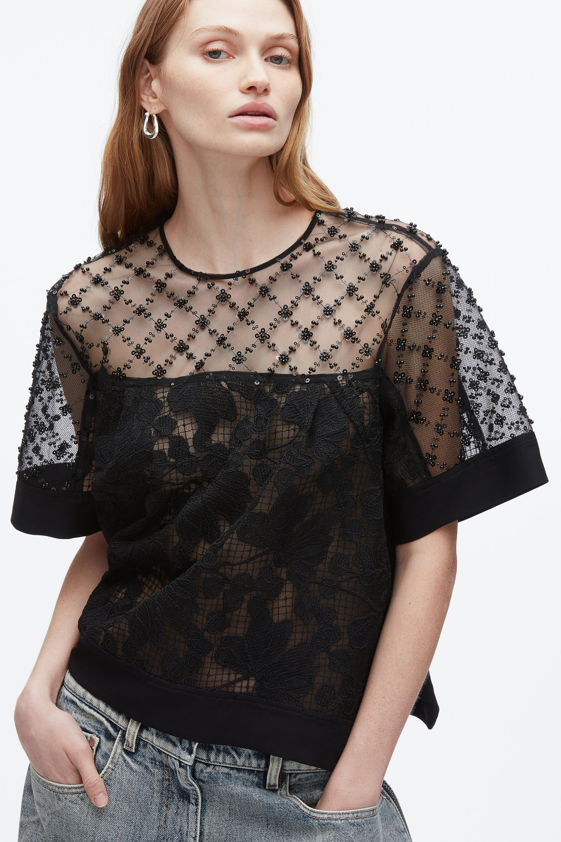 Corded Lace Organza Top - 6