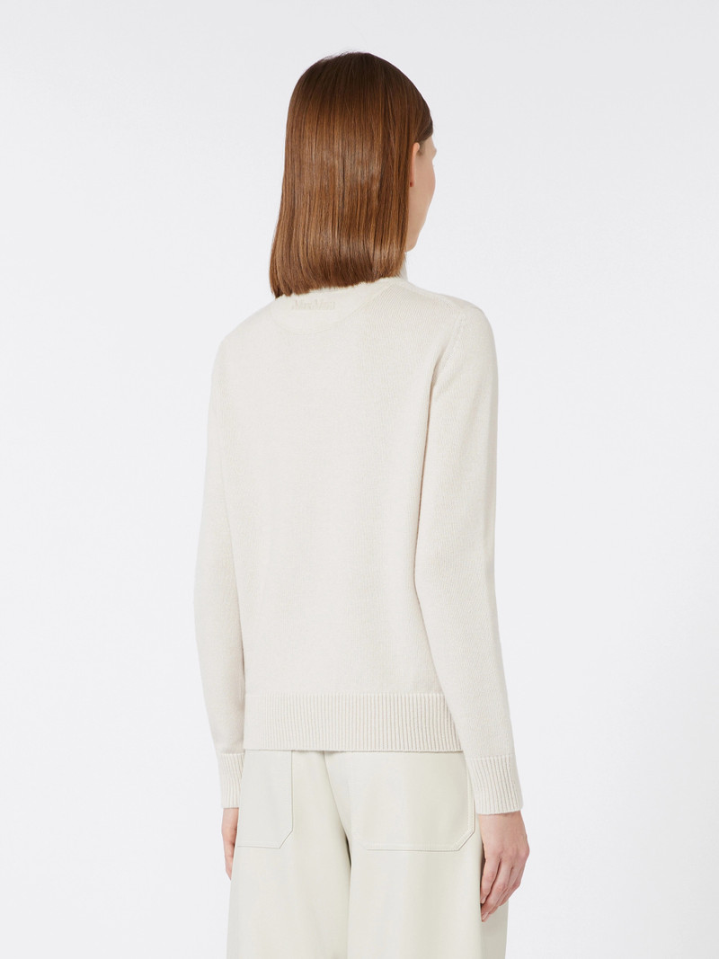 FRAGOLA Wool and cashmere polo-neck sweater - SAND 4