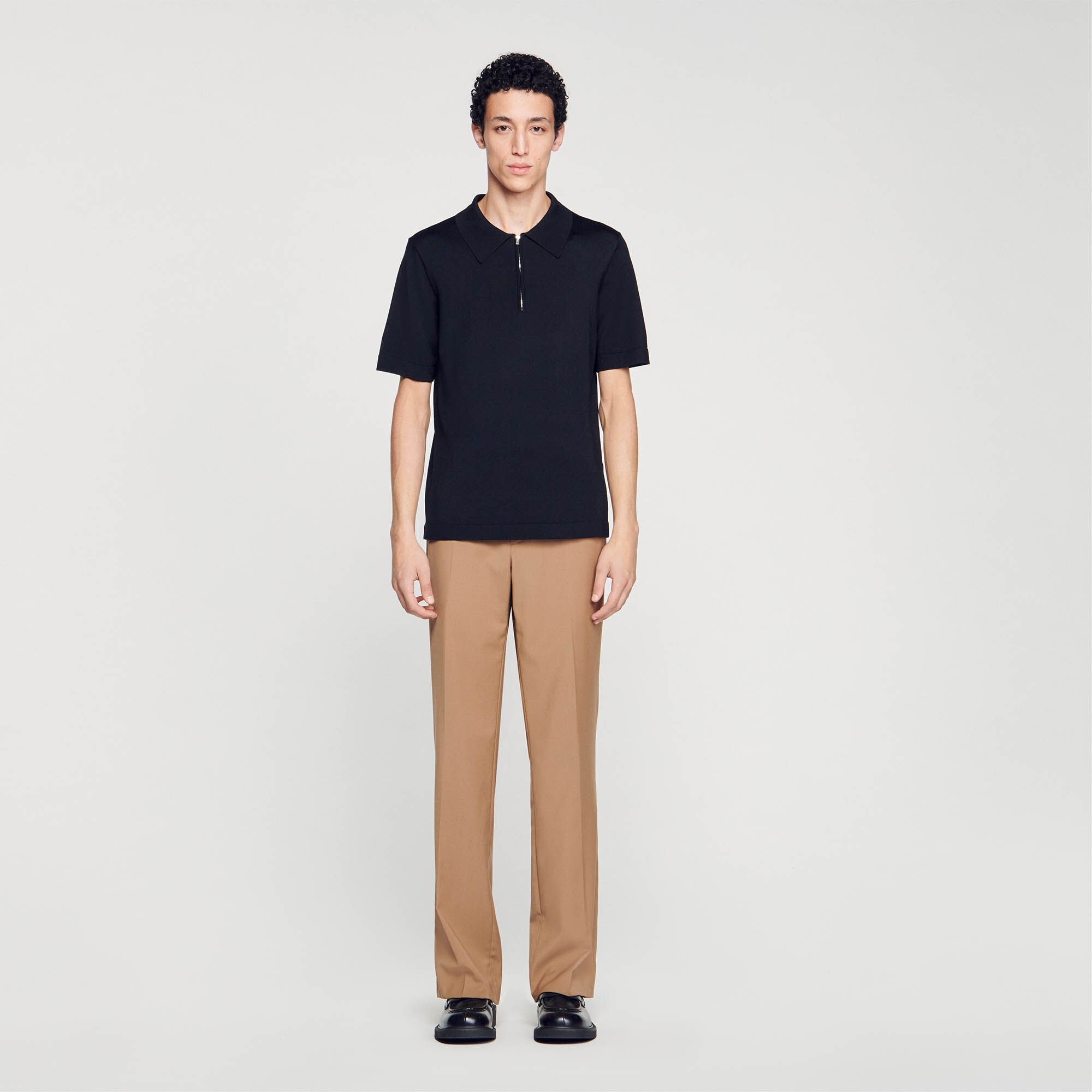 KNITTED POLO SHIRT WITH ZIP COLLAR - 3