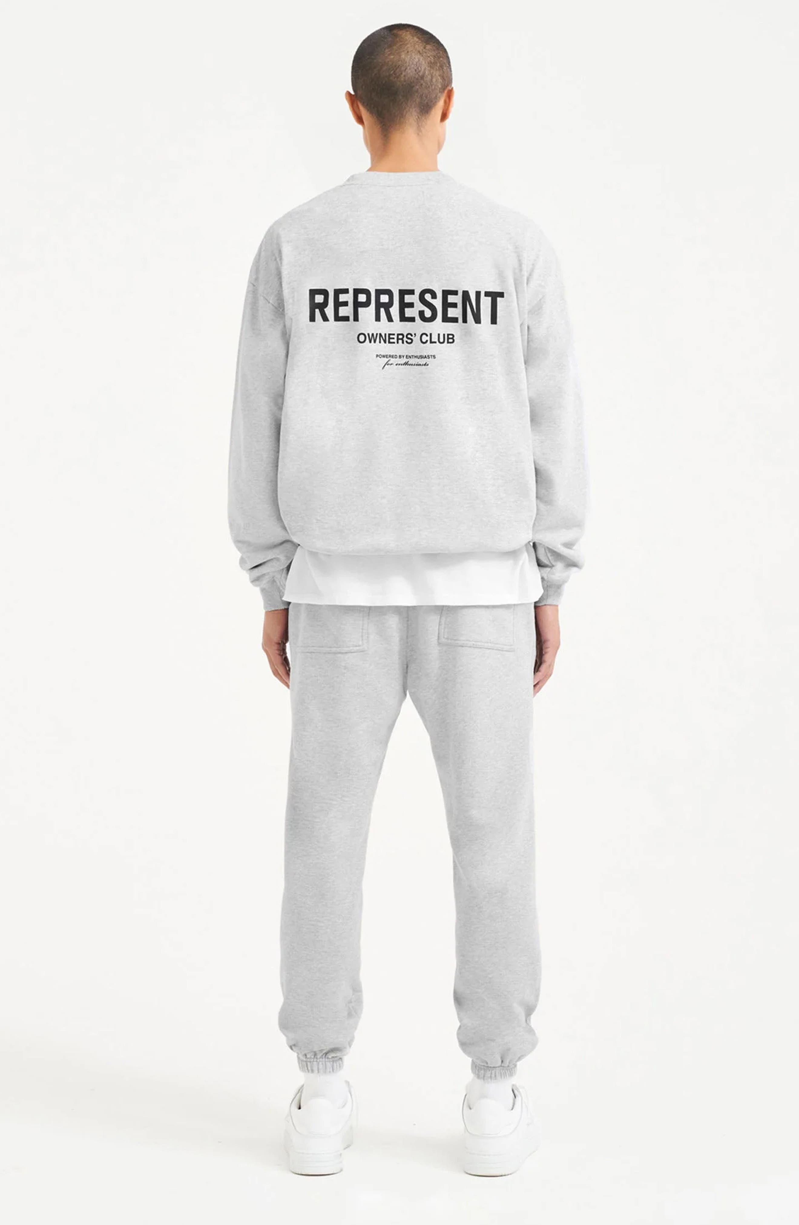 Represent Owners' Club Logo Graphic Sweatshirt in Ash Grey/Black at Nordstrom - 6