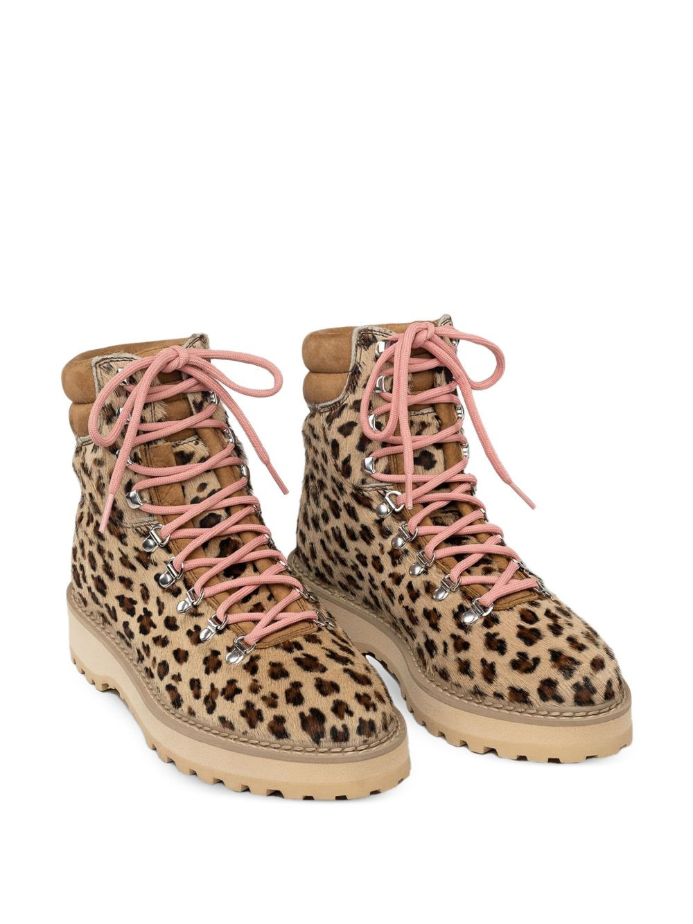 Monfumo leopard-print lace-up combat boots - 2