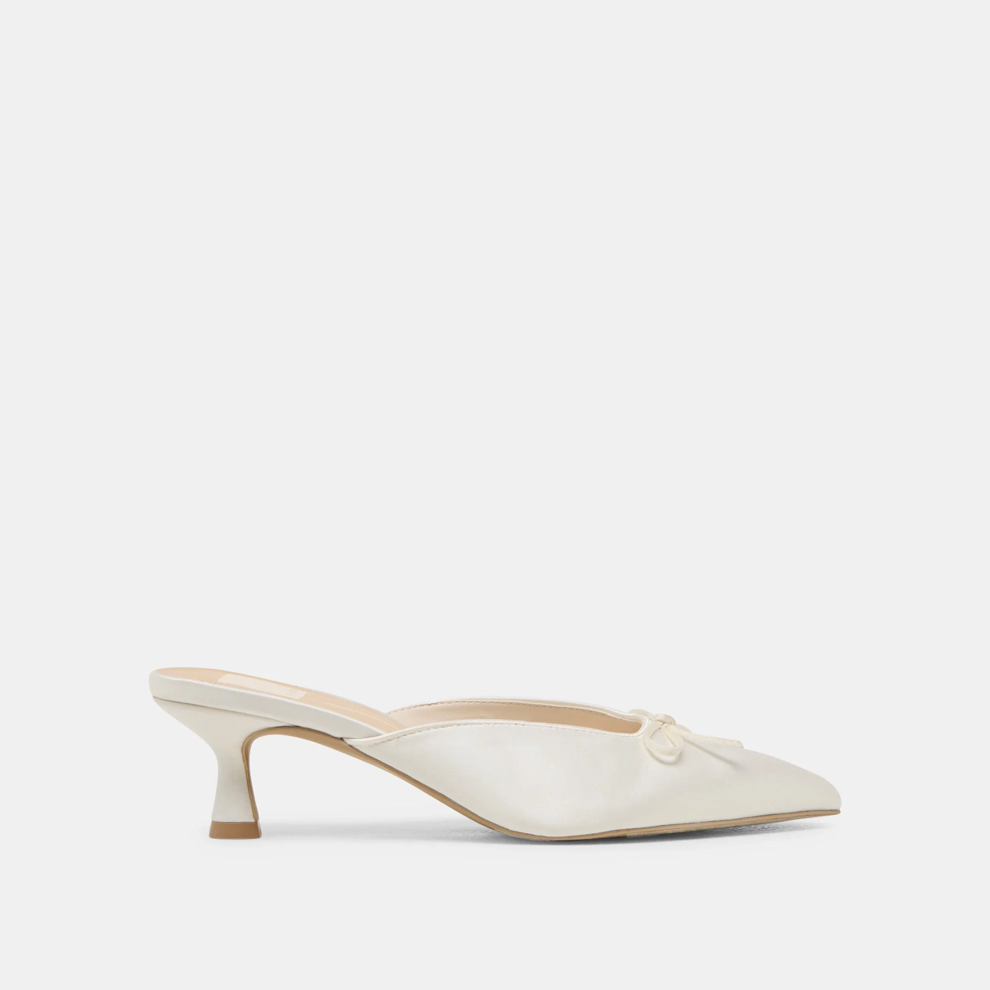 CLEO HEELS OFF WHITE SATIN - 1