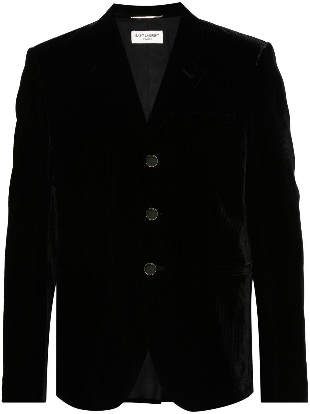 single-breasted ribbed blazer - 1