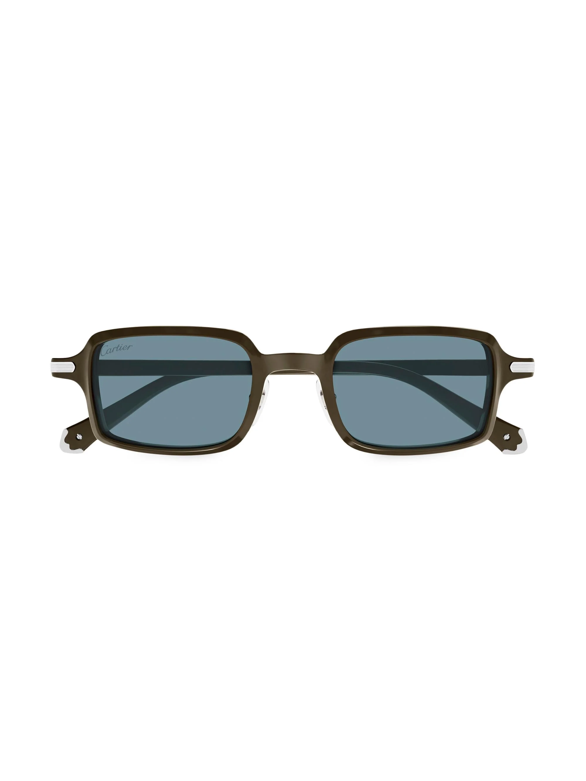 Women's Godron De 49MM Rectangular Sunglasses - Brown Blue - 1