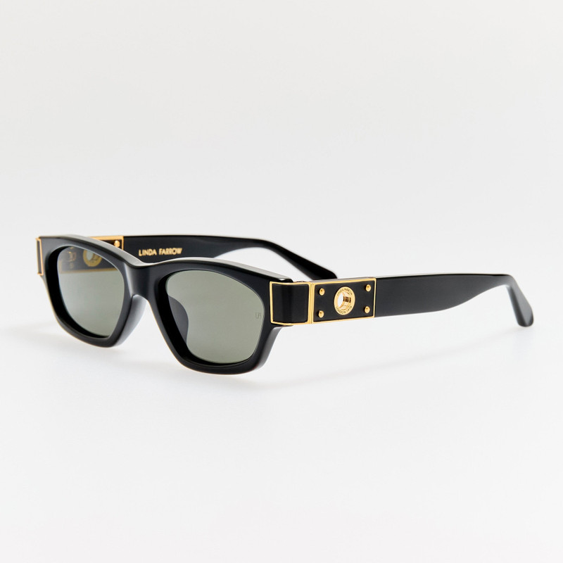 LINDA FARROW Clara Sunglasses in Black outlook