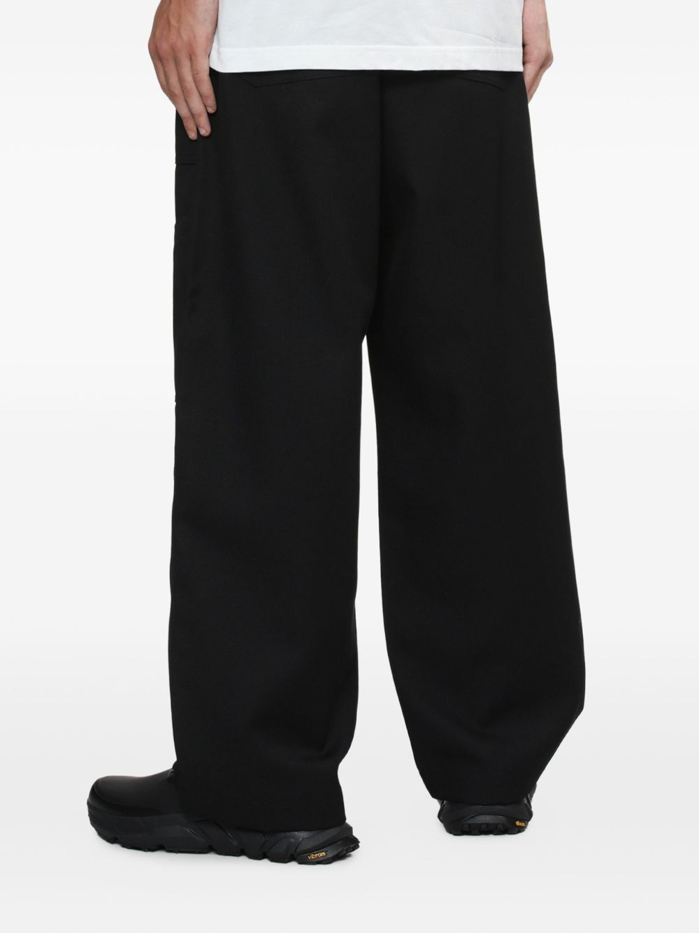 wool wide-leg trousers - 4