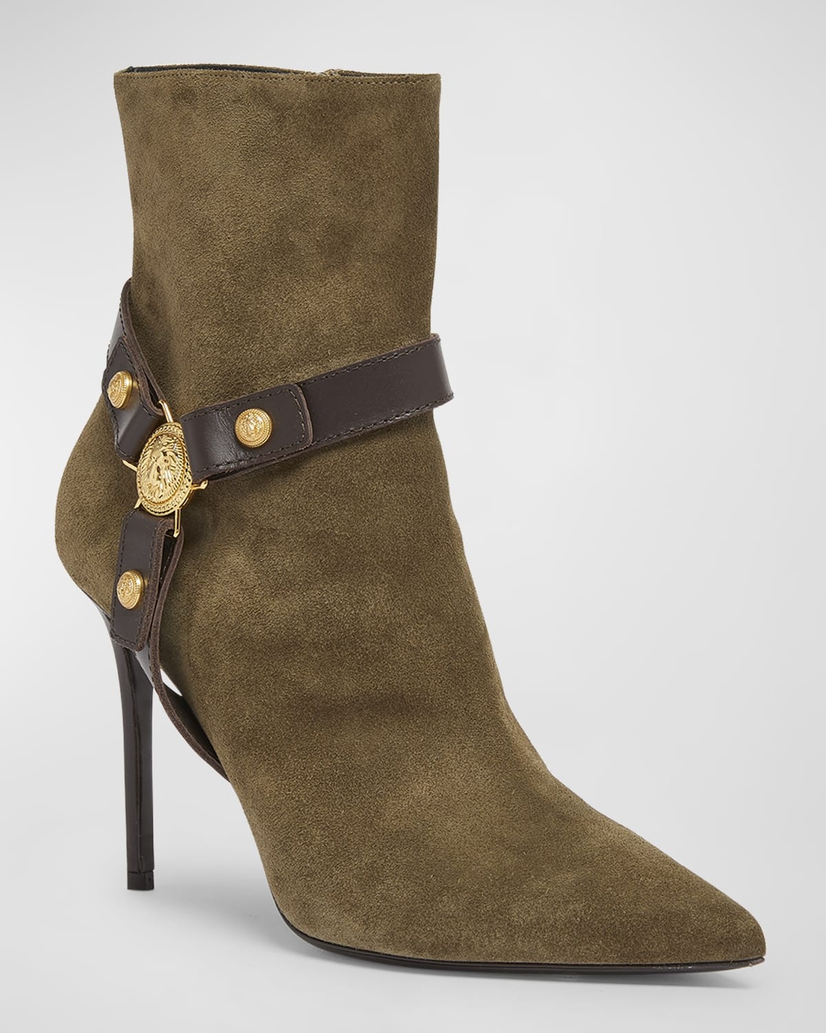 Eva Suede Harness Stiletto Booties - 3