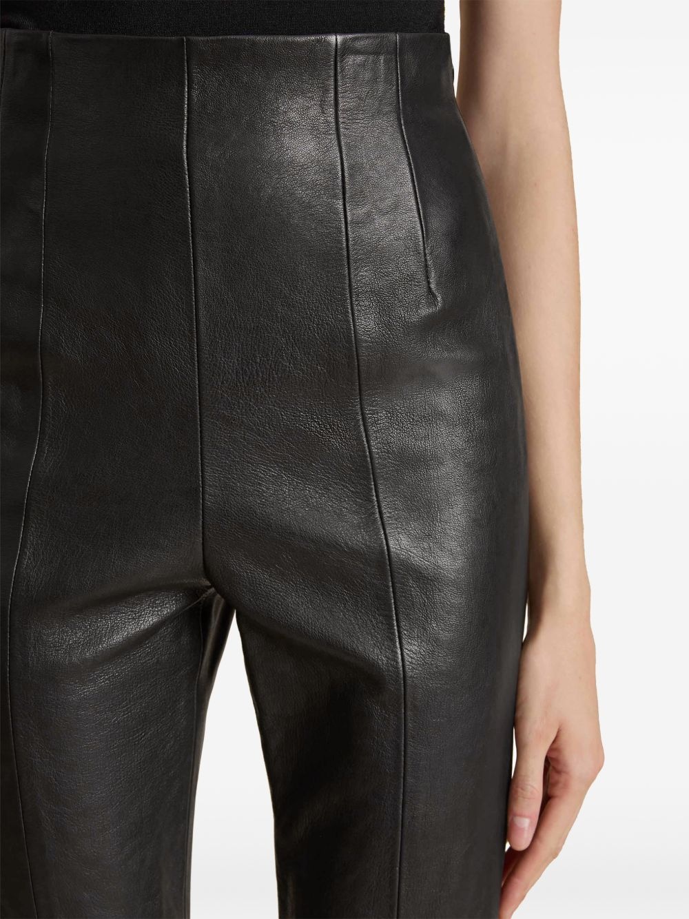 leather tapered trousers - 5
