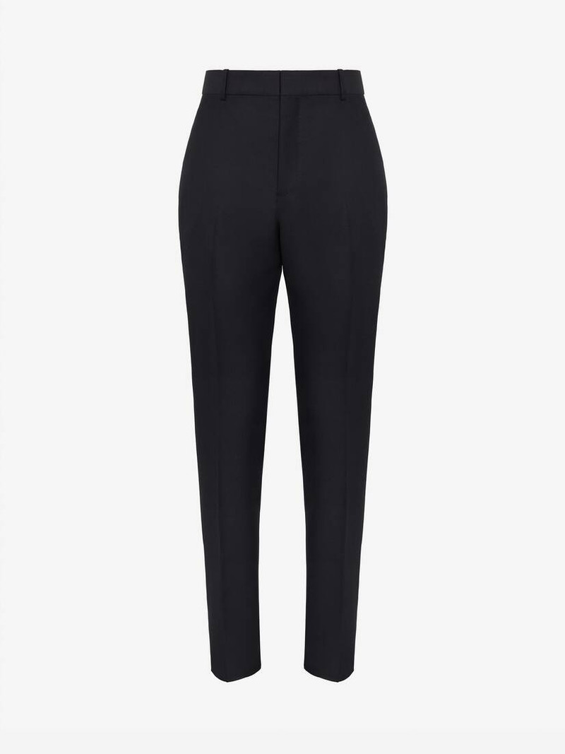 Men's Tailored Cigarette Trousers in Black 1