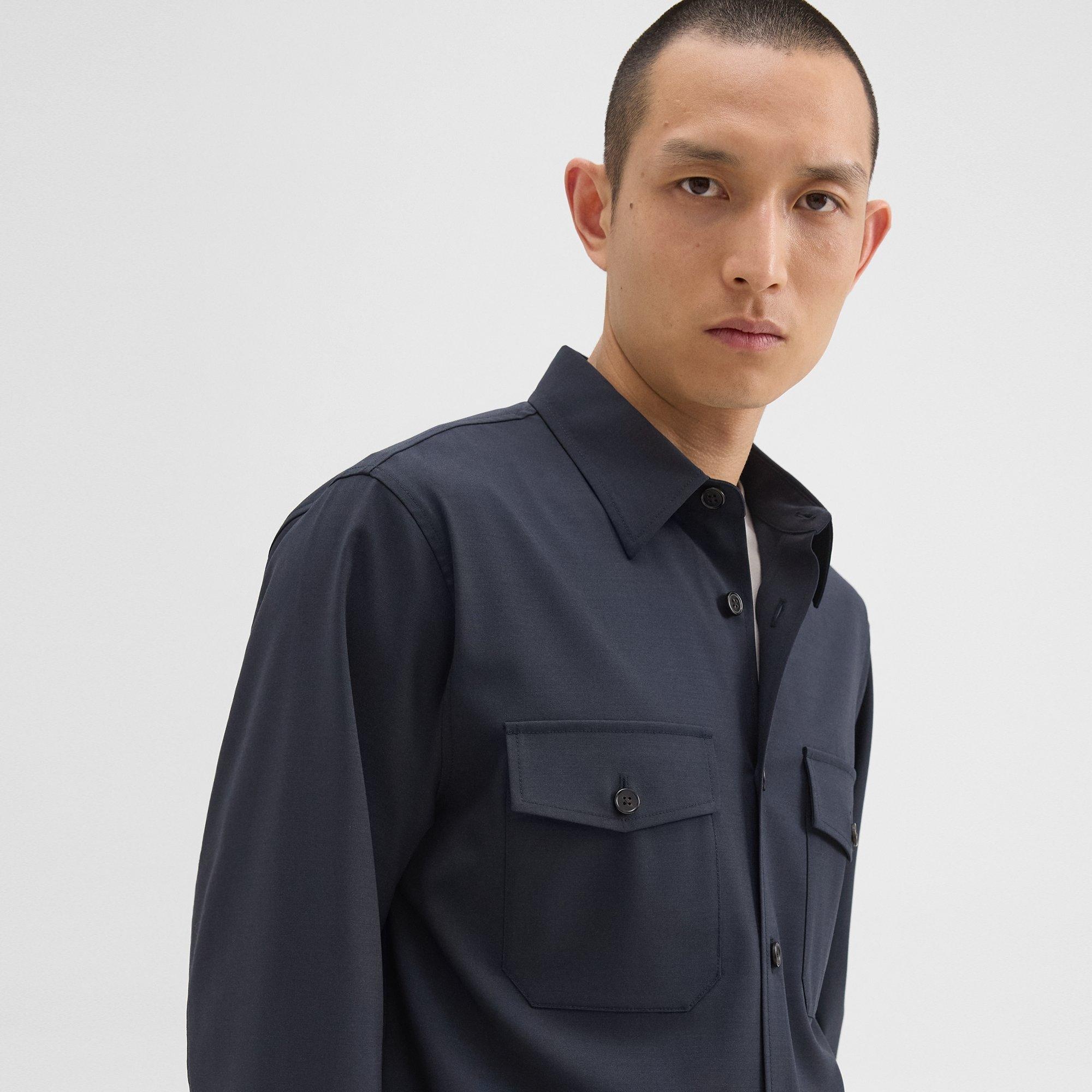 Garvin Shirt Jacket in Stretch Wool - 5