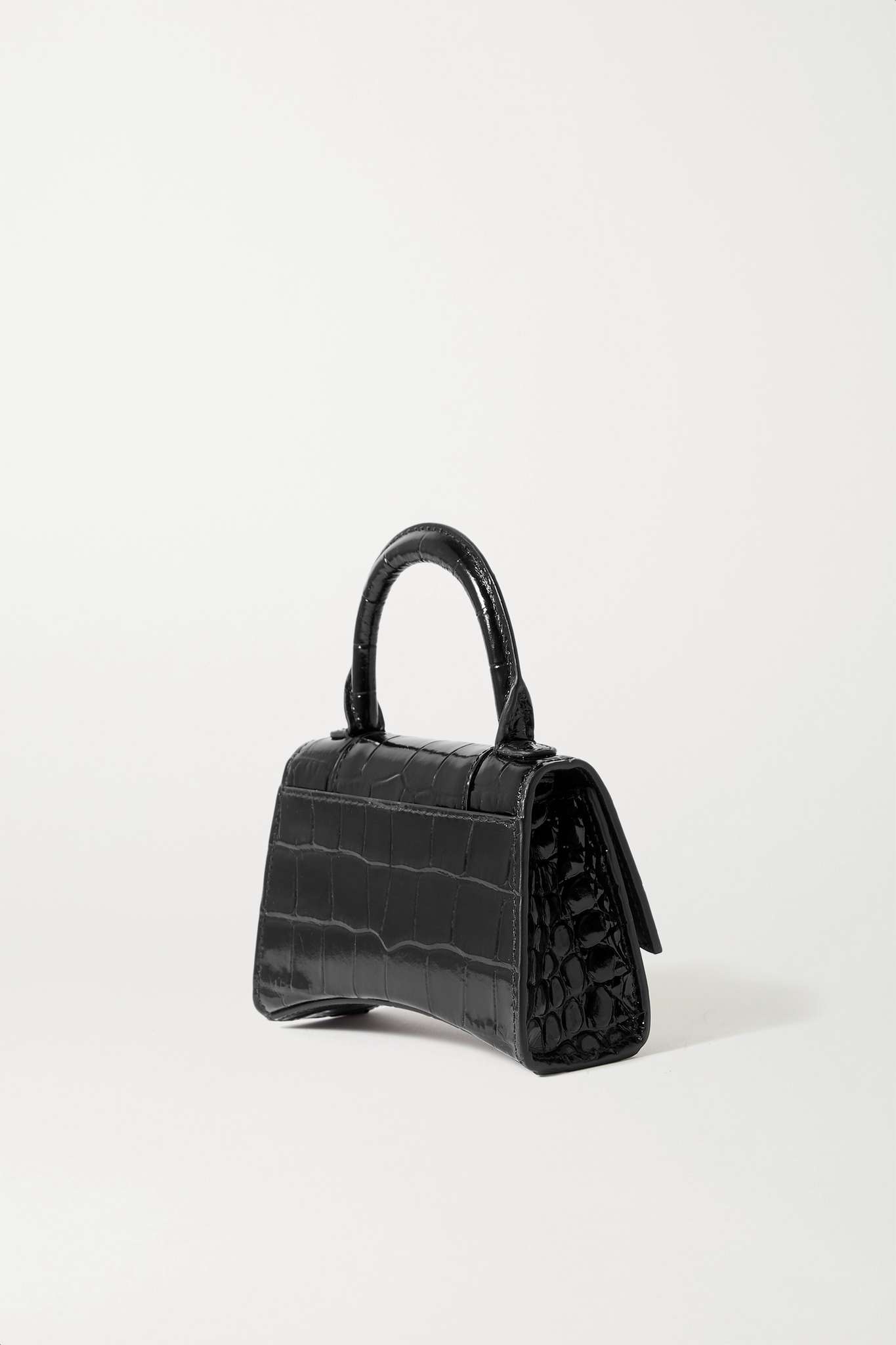 Hourglass nano croc-effect leather tote - 3