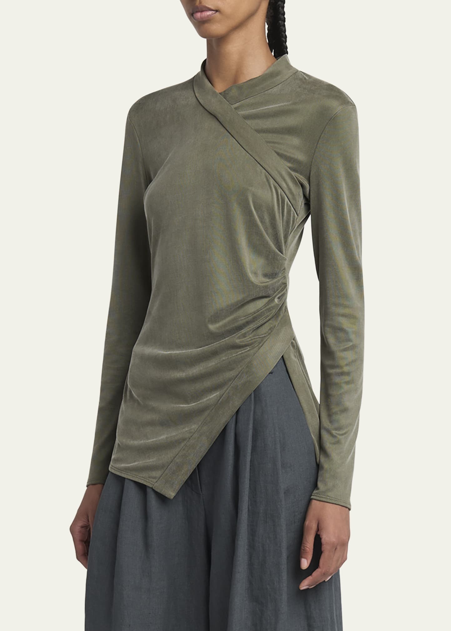 Asymmetric Jersey Long-Sleeve Top - 4